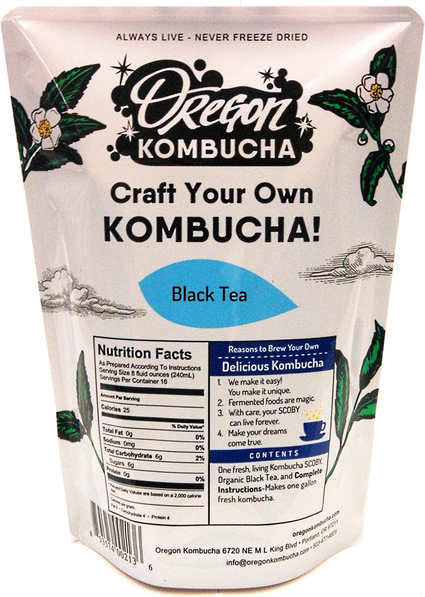 Oregon Kombucha, Black Tea Kombucha Starter Kit, 16.8 Ounce