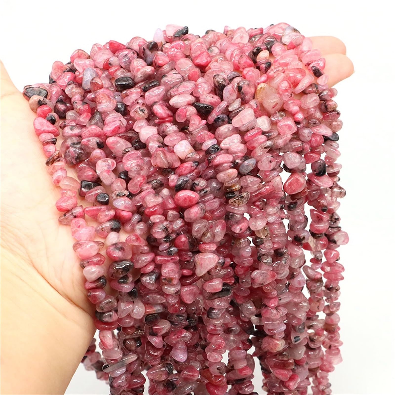 Perline di ghiaia irregolari Perline di cristallo FloatingBeads con ghiaia irregolare forata for la creazione gioielli fai da te, braccialetti e collane per fai da te(Color-19,20pcs(approx.16IN))