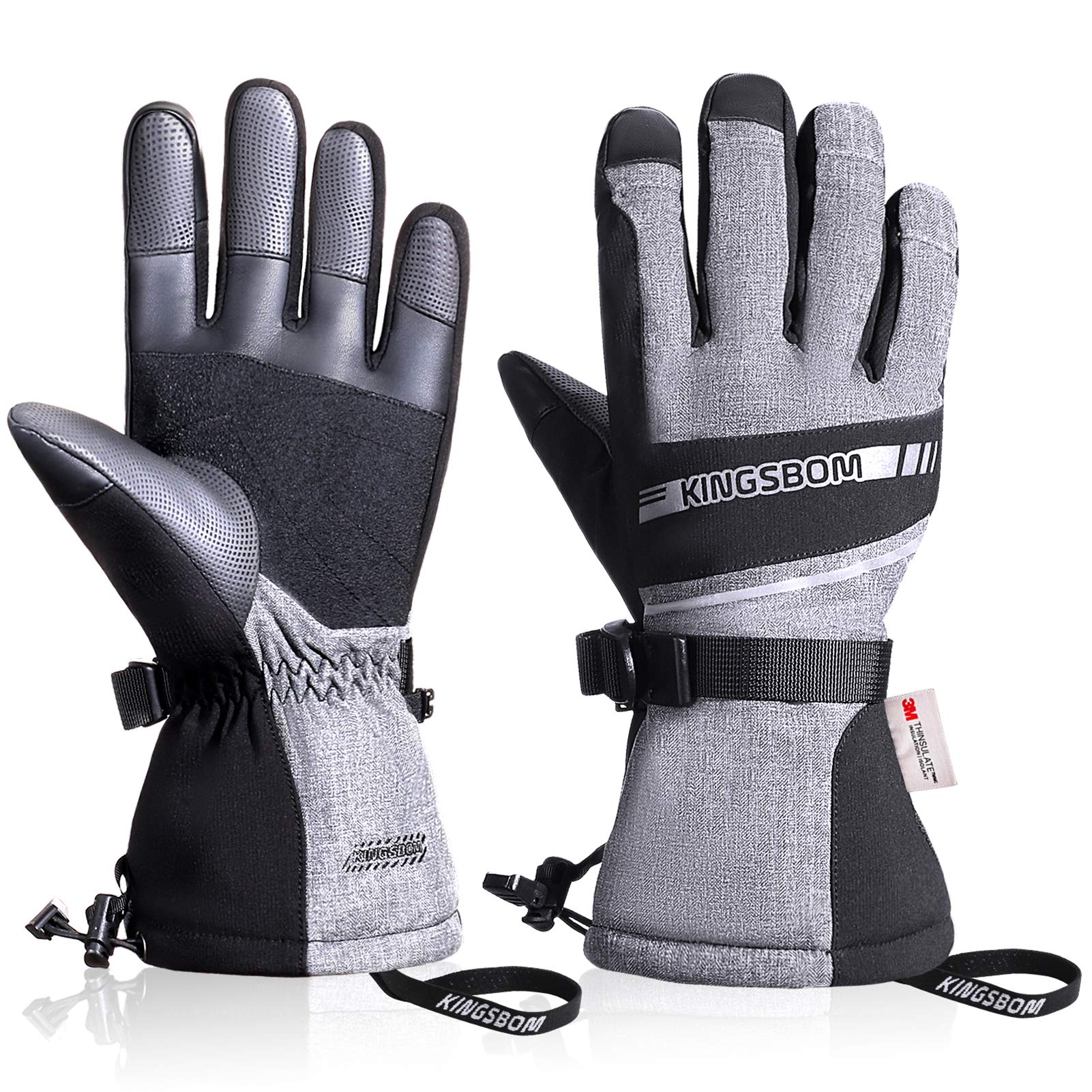 Waterproof Ski & Snow Gloves, 3M Thinsulate Winter Warm Touch Screen Snowboard Gloves for Men & Women
