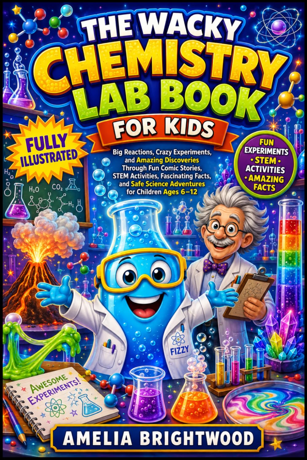 The Wacky Chemistry Lab Book For Kids: Big Reactions, Crazy Experiments, and Amazing Discoveries Through Fun Comic Stories, STEM Activities, ... Science Adventures for Children Ages 6-12