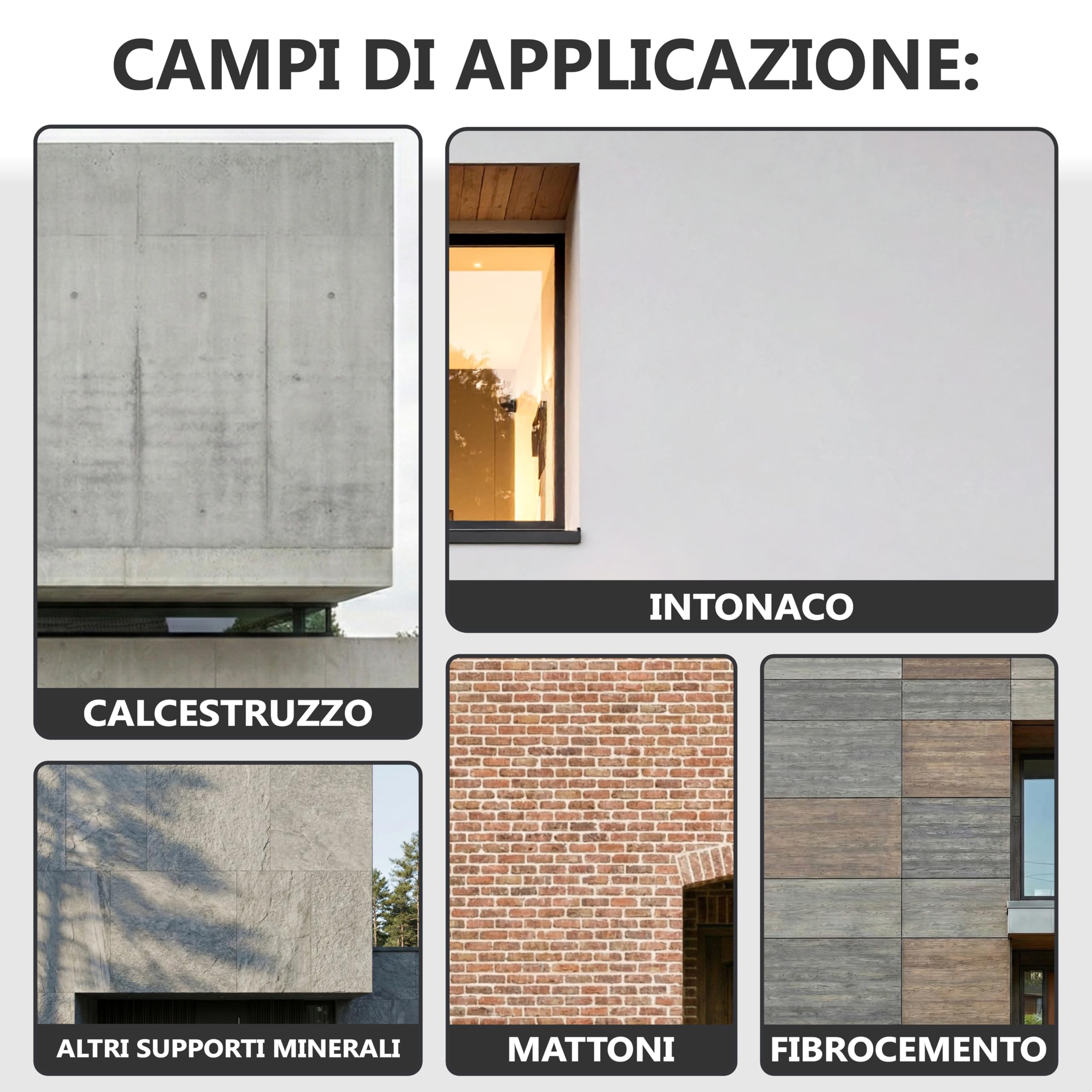 WO-WE Nano Pittura per Facciata Vernice Pareti Esterna W520 Grigio luce Simile a RAL 7035-5L