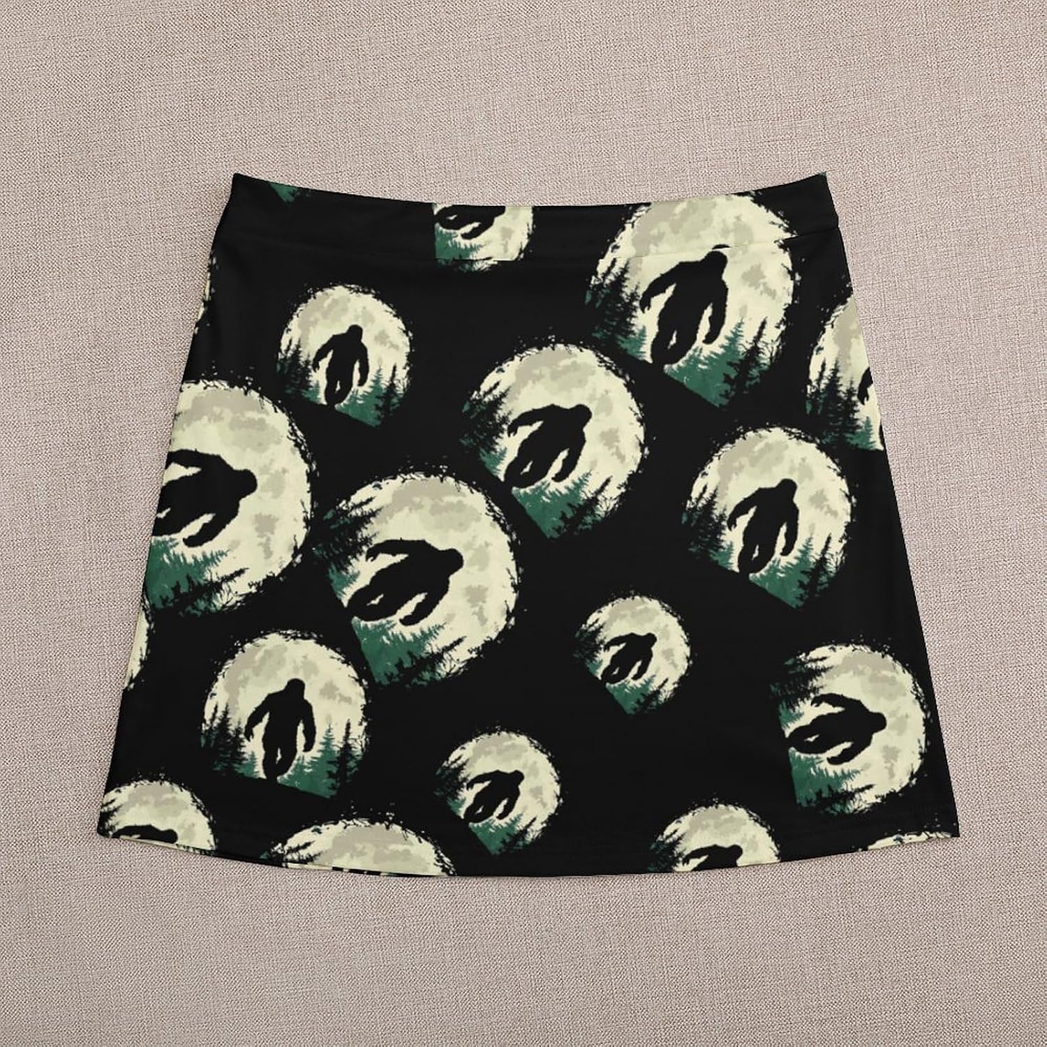 Big Foot Forest Moon Skorts for Women Mini A-line Skirt Casual Tennis Golf Short Skirts