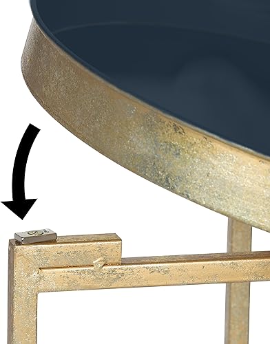 Miniatura 99 de Kate and Laurel Celia - Mesa redonda plegable de metal, negro con base dorada Dorado/Negro,Dorado/blanco,Negro -,Negro/Oro,Negro /Gris,Negro,