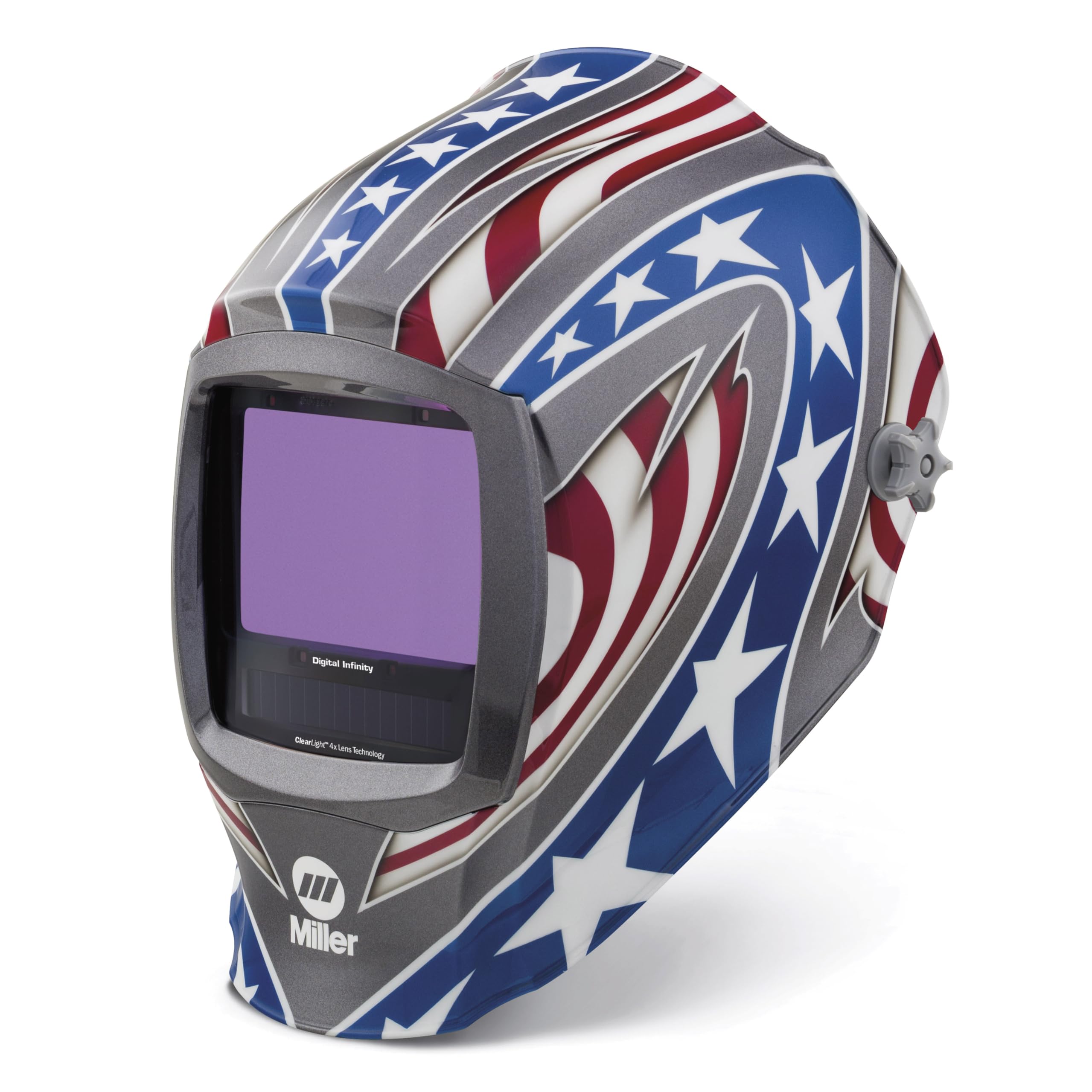 Miller Digital Infinity™, ClearLight 4X - Auto Darkening Welding Helmet for Men with Light State and 4 Arc Sensors - Lightweight Welding Hood
