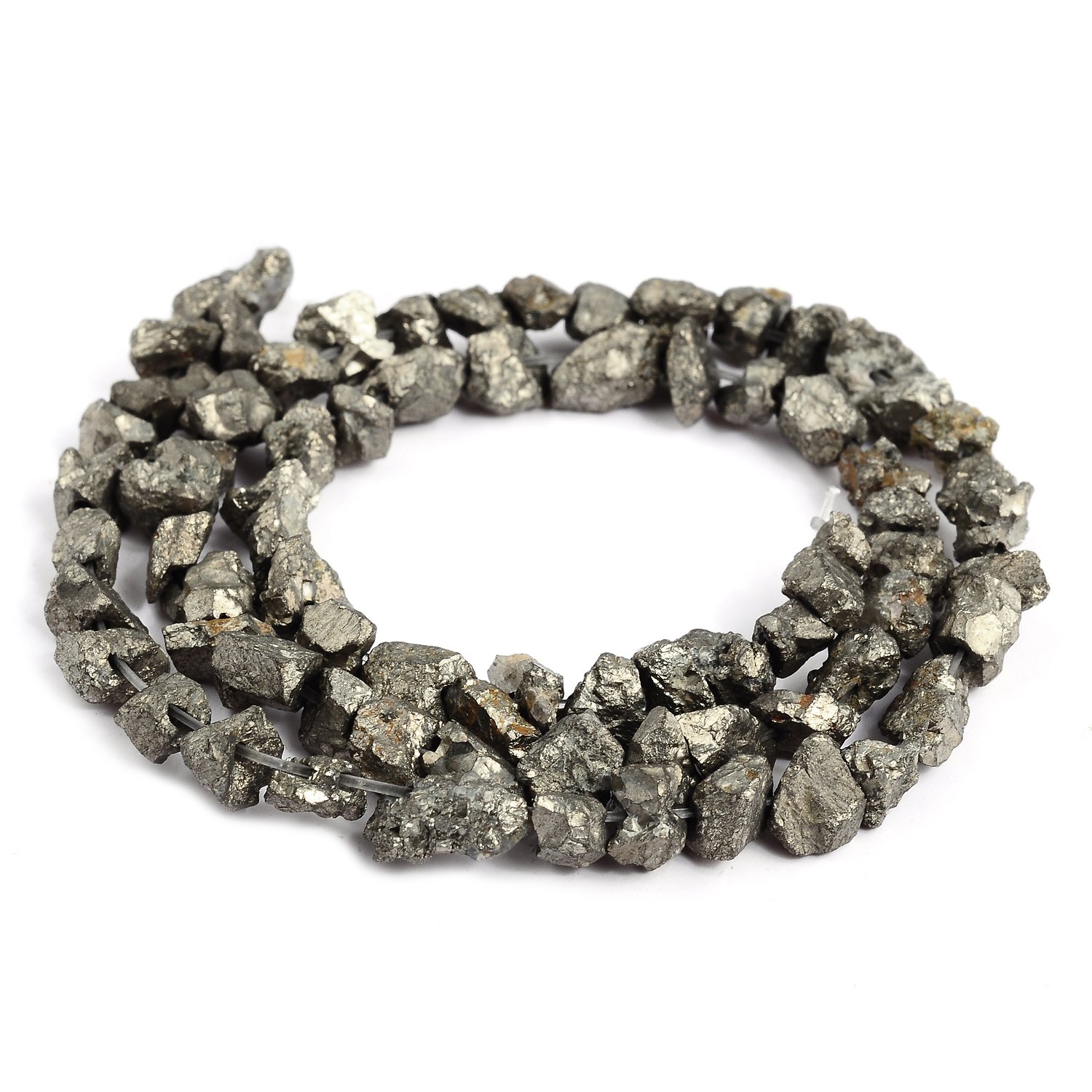 RUBYCA, pepite di pirite naturale, sfuse, grado AAA, per creare gioielli fai da te, 1 filo e 47 pezzi, Faceted 4mm