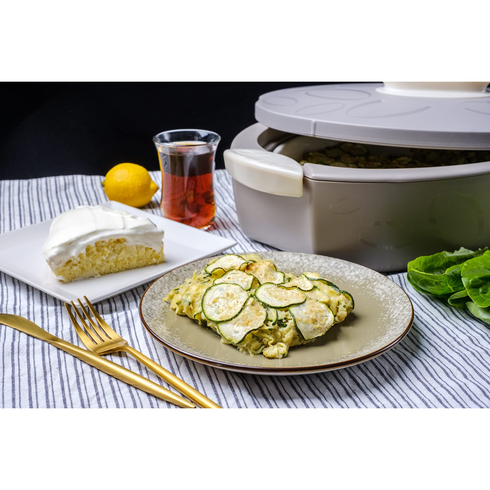 enjoy THE ITALIAN WAY OF LIVING Thermobehälter für Essen + Keramikschale (3 Liter) | bis zu 3h warm und 5h kühl | Wärmebehälter mit Auflaufform | Warmhaltebehälter für Speisen | Thermoschüssel