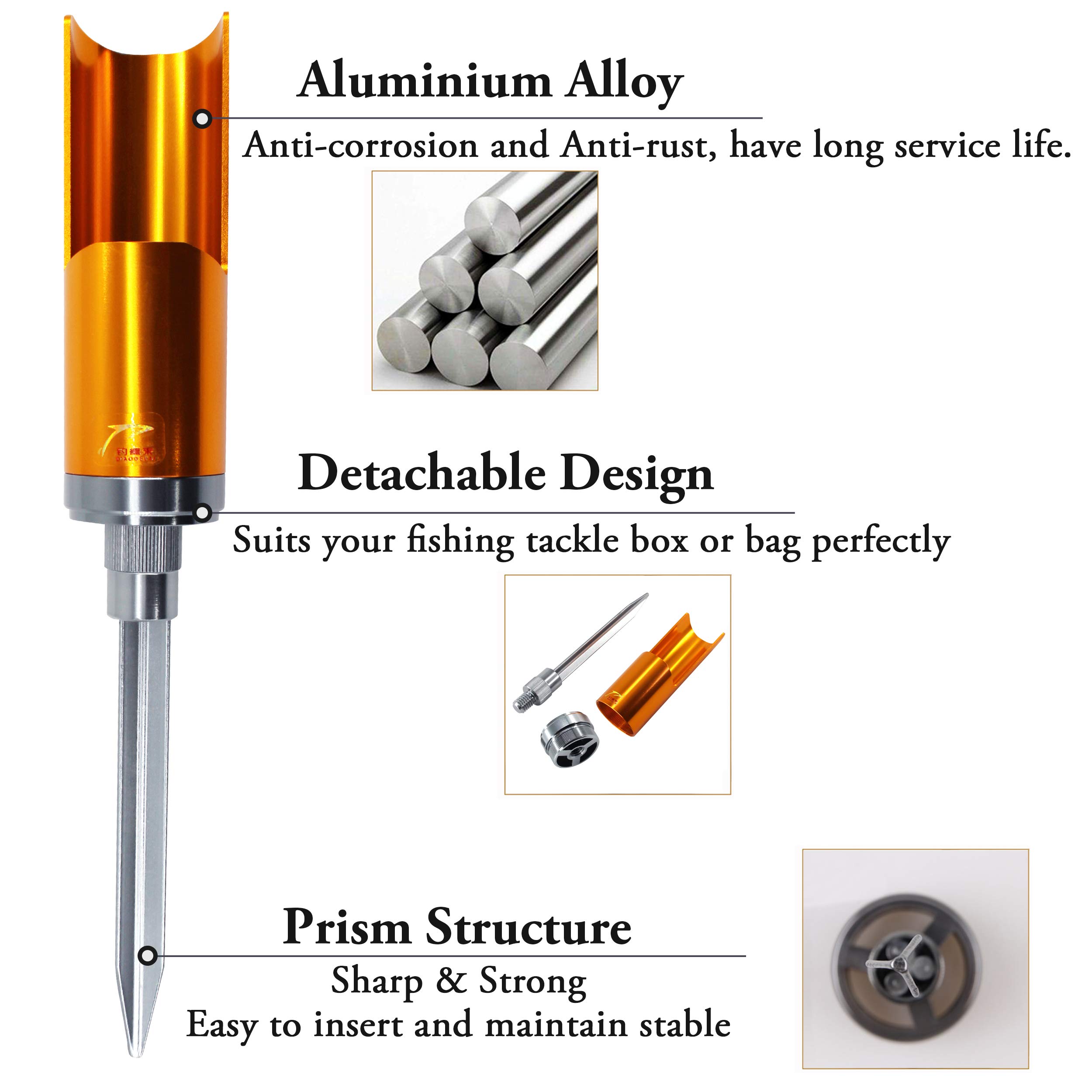 OROOTL Fishing Rod Pole Holder Ground Support Universal Aluminium
