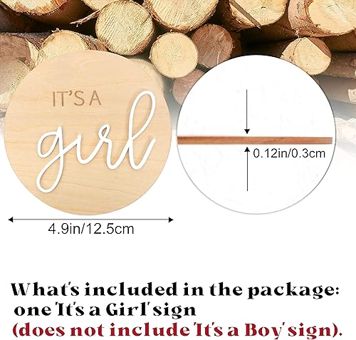 Miniatura 2 de 1 letrero de madera con texto en inglés "It's a Girl", decoración bohemia de revelación de género, anuncio de embarazo acrílico para niño o niña,