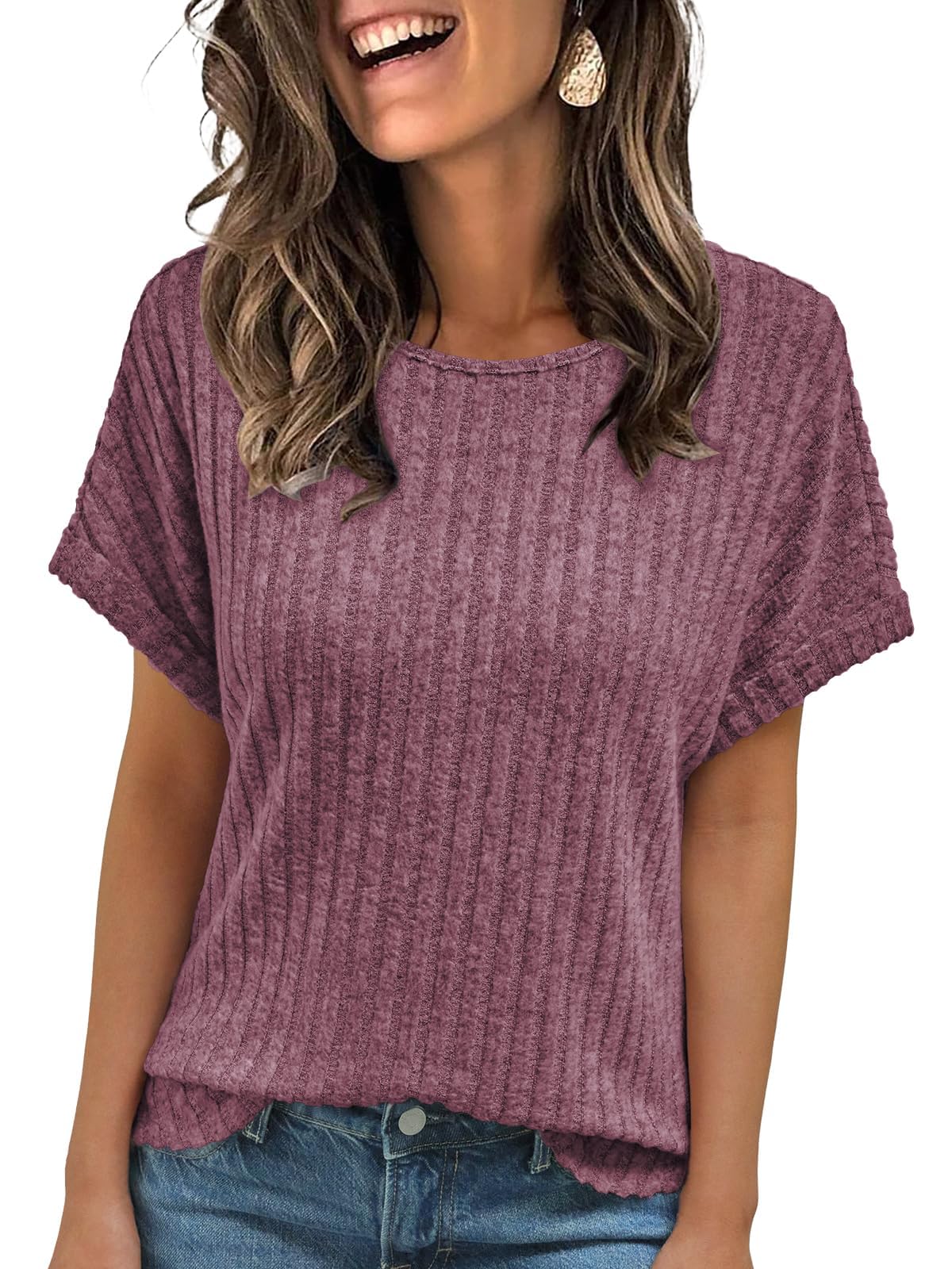 Haslike Damen-Sommer-Pullover, lockere Passform, T-Shirt, Tops, Business, elegant, legere Blusen