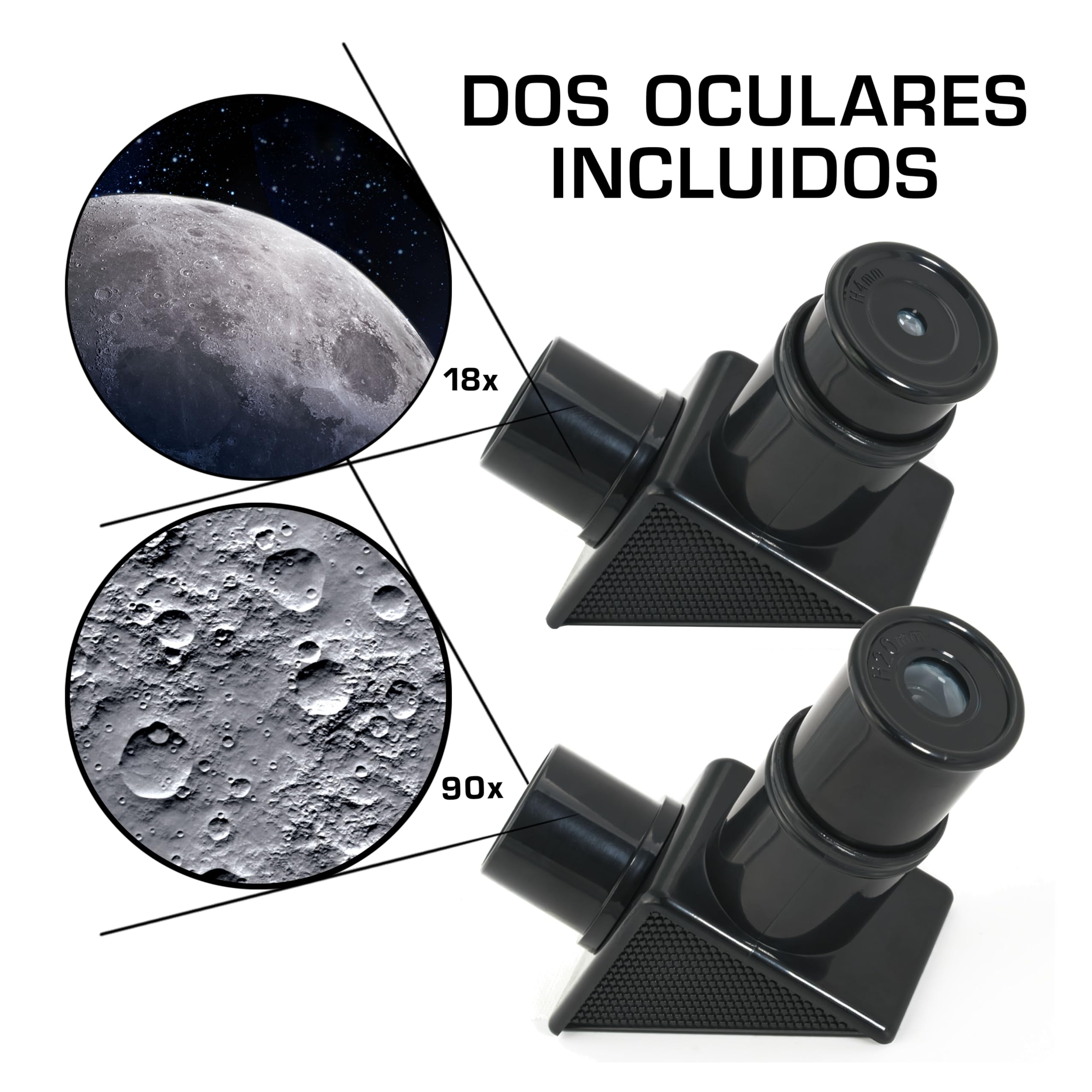 Blue Marble Telescopio Lunar NASA para Niños – 90x de Aumento, Incluye Dos Oculares, Trípode de Mesa y Buscador, Telescopio Infantil para la Luna, Astronomía y Espacio
