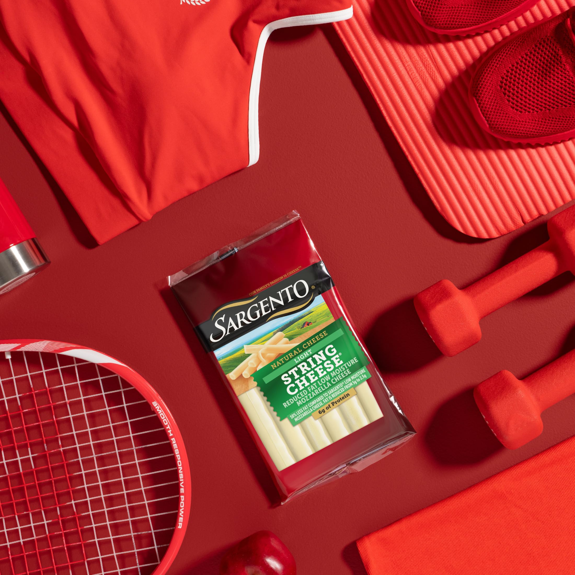 Sargento Reduced Fat Natural Low Moisture Part-Skim Mozzarella Light String Cheese 12-Count — view 3