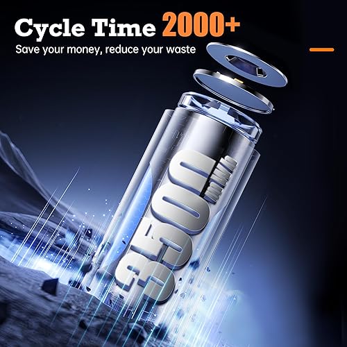 Miniatura 5 de Baterías AA recargables con cargador rápido de 1.5 V, baterías de litio triple a de 3500 mWh de alta capacidad, pilas de litio AA recargables AA con