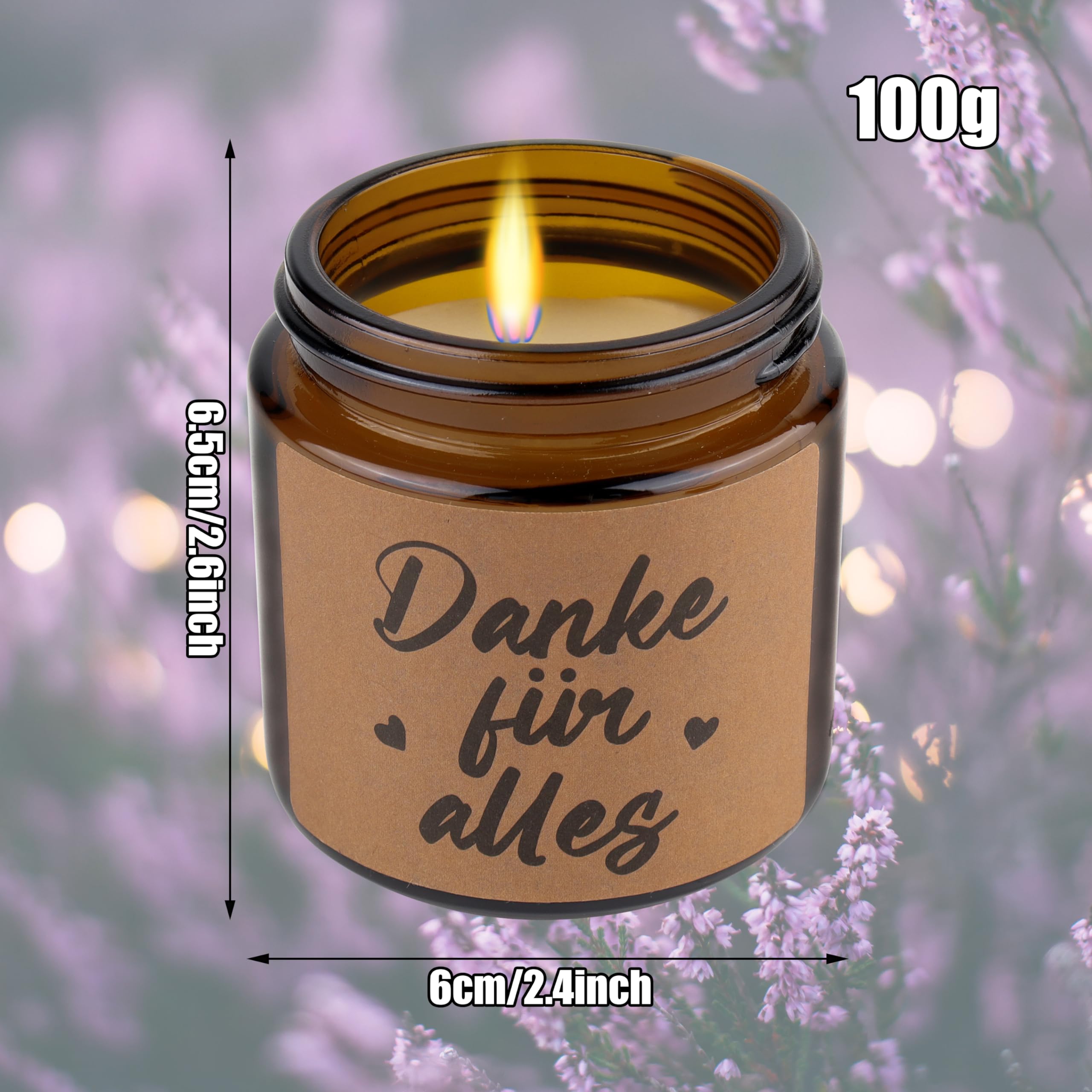 Dankeschön-Geschenk Kerze Mit Lavendel-Eukalyptus Duft – Für Mütter, Freunde, Lehrerinnen Zum Geburtstag Oder Weihnachten