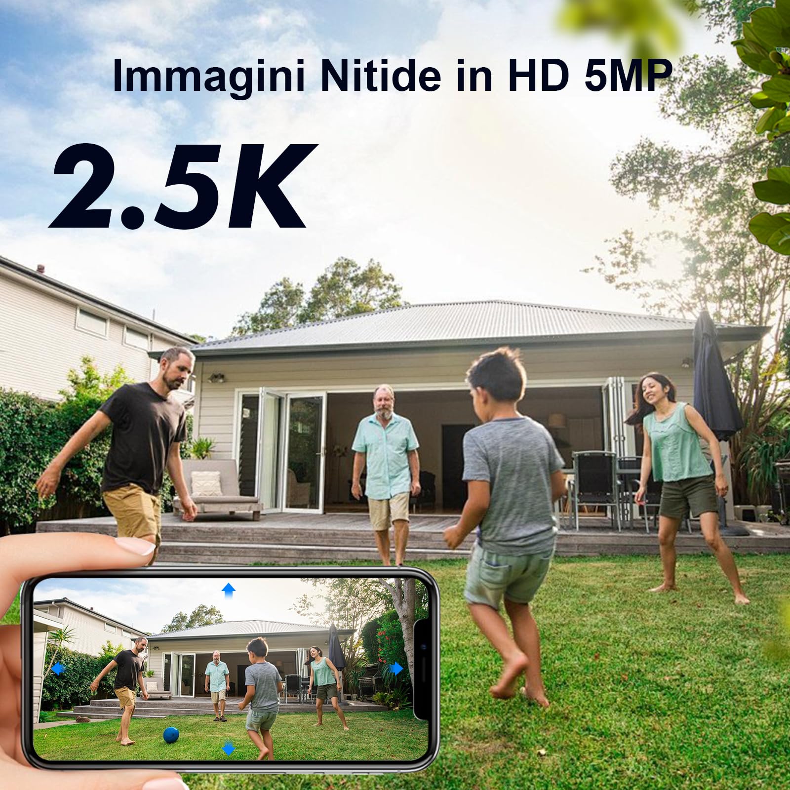 Telecamera Wi-Fi Esterno Pannello Solare con Supporto Magnetico 2K