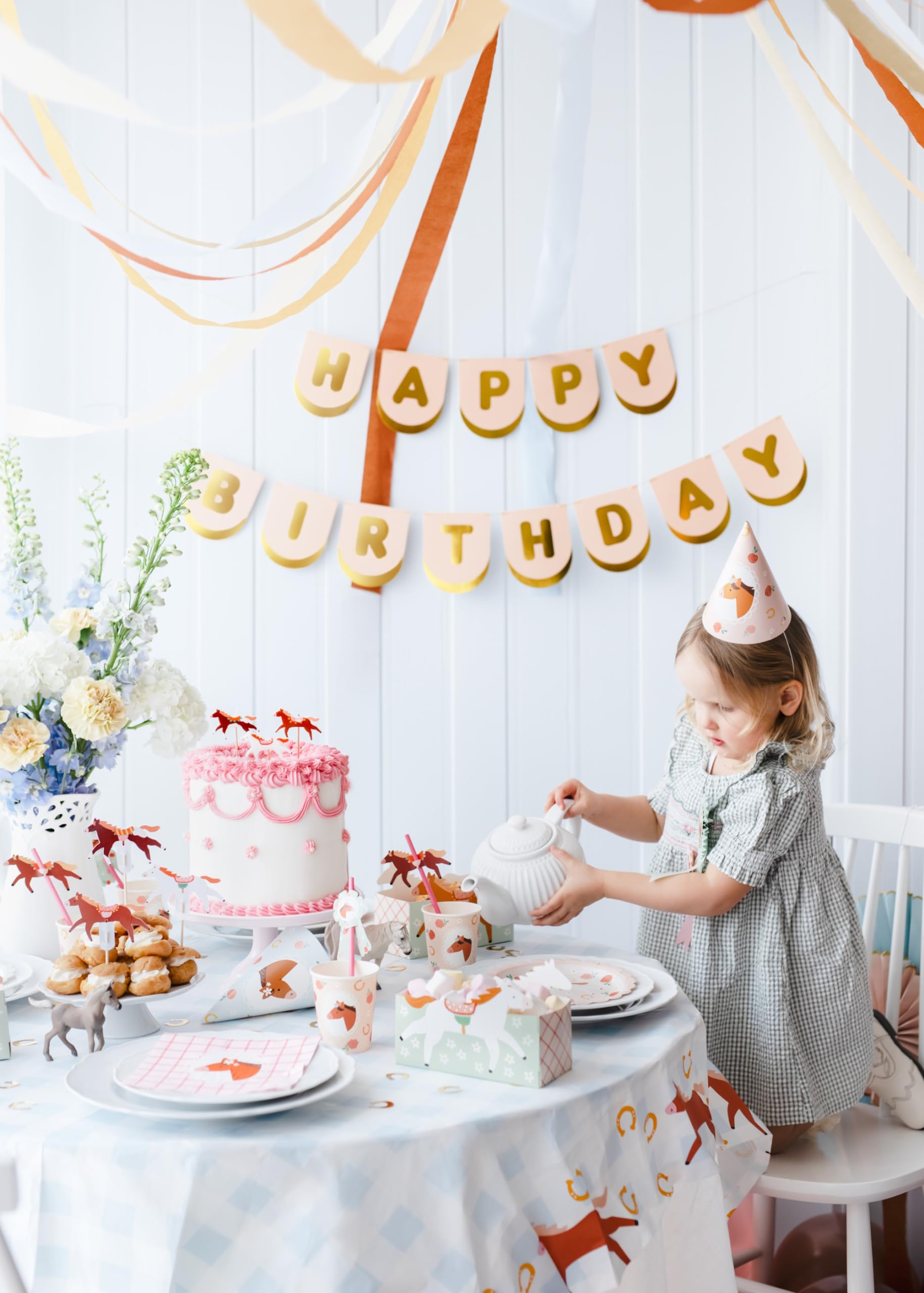 Set di stoviglie da 48 pezzi, design pony, cavalli dolci, compleanno, ragazze, ragazzi, feste, compleanni per bambini, adulti, stoviglie di cartone, cavallo, cavaliere, per 12 persone
