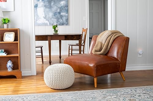 Miniatura 84 de BIRDROCK HOME Puf otomano cuadrado | Taburete de algodón trenzado con relleno de puf | Reposapiés bohemio para sala de estar, dormitorio, asiento