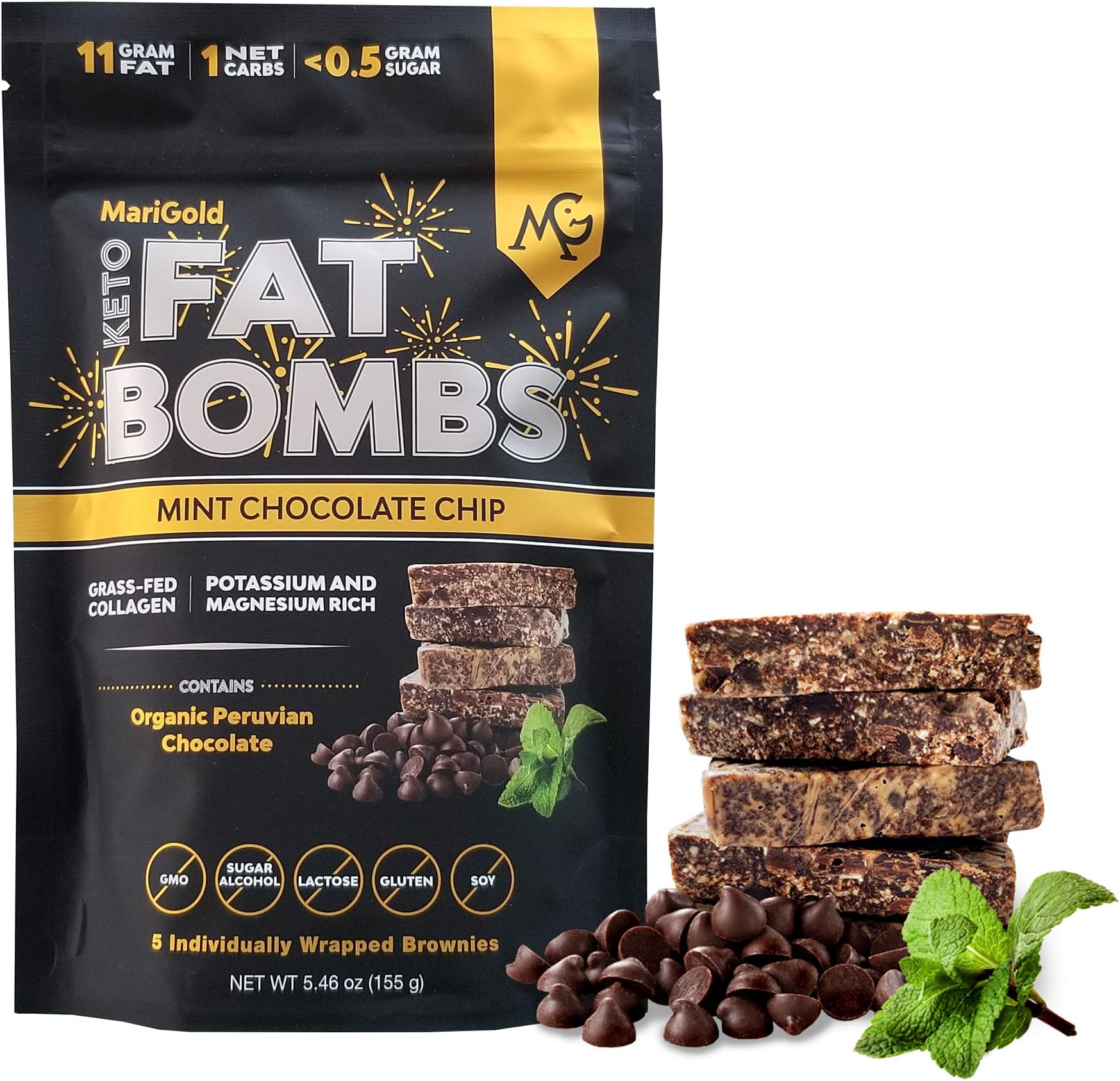 MariGold Mint Chocolate Chip Keto Fat Bombs