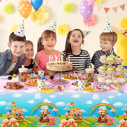 Miniatura 6 de PHOGARY 2 manteles rectangulares desechables de plástico para niños, baby shower, decoración de fiesta de cumpleaños, 51 x 86 pulgadas, patrón de