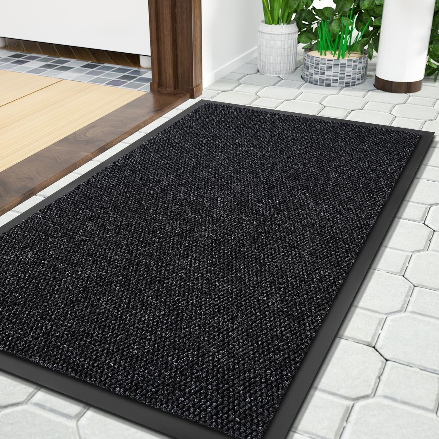 Yimobra Doormat Outdoor Indoor Entrance 36 x 17, All-Season All-Weather Front Door Mat, 100% Waterproof Welcome Matt for Floor Garage Outside Entry,