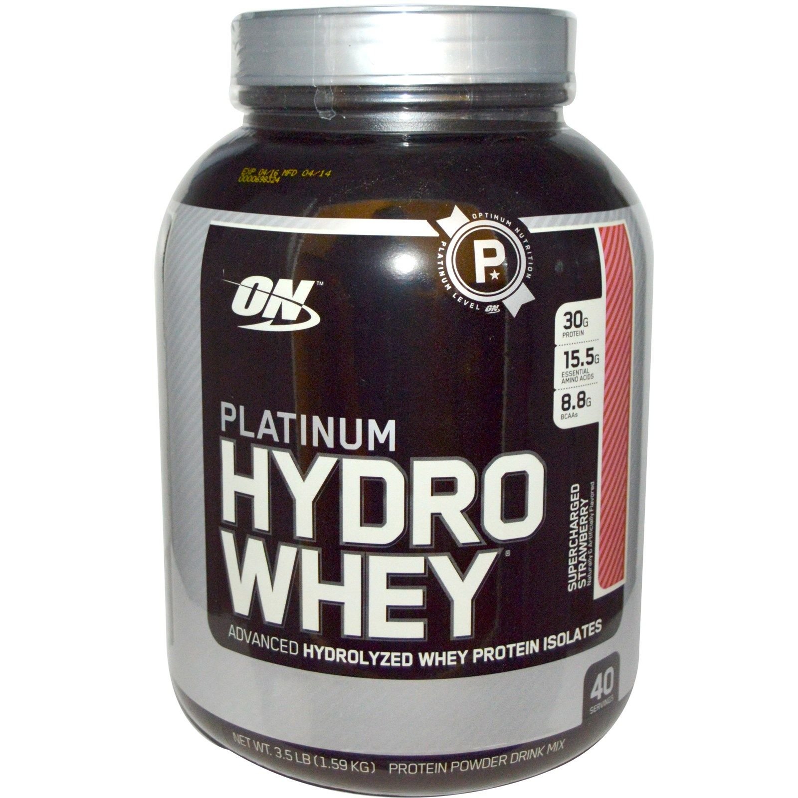 Optimum Nutrition - Platinum Hydro Whey Advanced Hydrolyzed Whey Protein Supercharged Strawberry - 3.5 lbs.