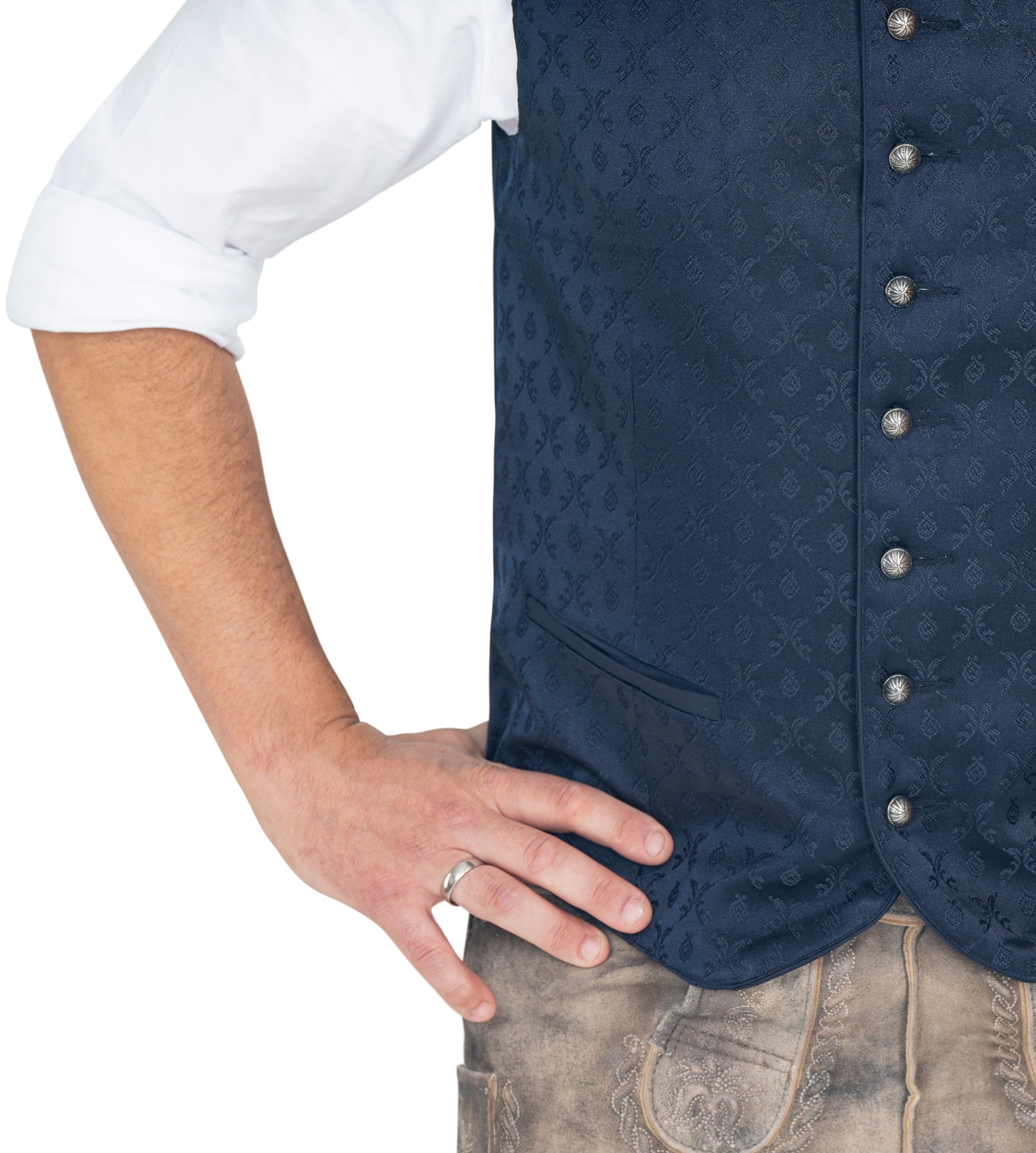 Schöneberger Trachten Couture Trachtenweste Herren, Lederhosen Trachtenjacke | Trachten-Weste blau, Lodenweste für Oktoberfest Kilian