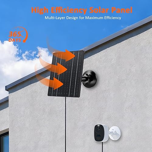 Vista 5 de Zivif Cargador solar de 10 W, panel solar de 5 V para cámaras de seguridad con puertos USB-C/Micro USB/DC de 0.217 x 0.083 in, IP66 impermeable