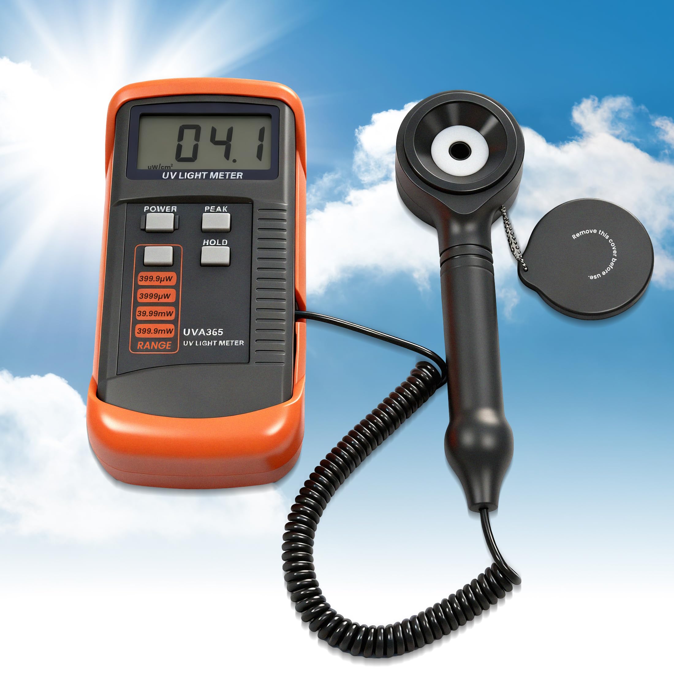 UV Light Meter Professional UV Monitors Measurable of UVA Light Measure Tester with 320~390nm Range Portable UV Sunlight Tester (Model UVA365)