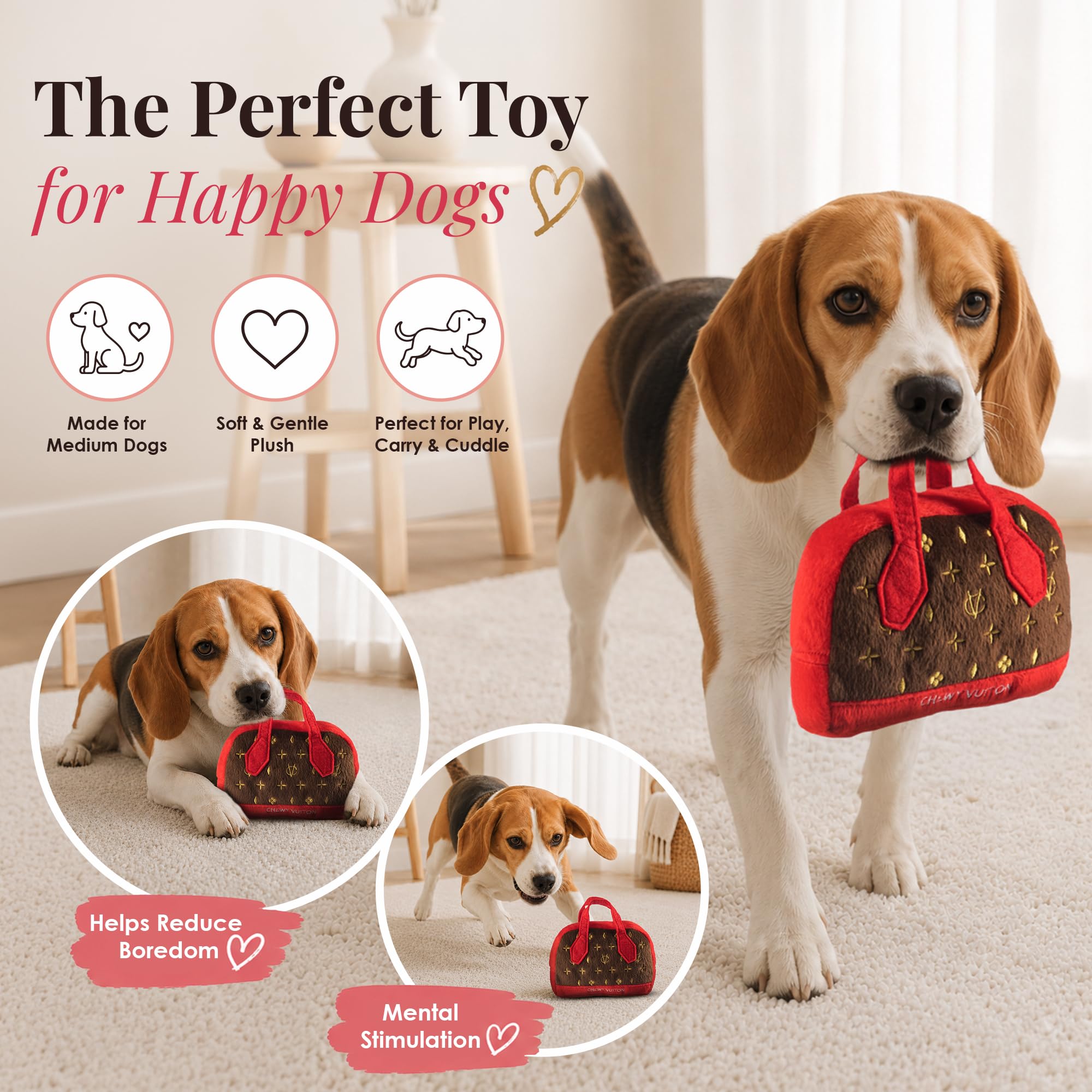 Pet Supplies : Dog Diggin Designs Chewy Vuiton Posh Purse Plush