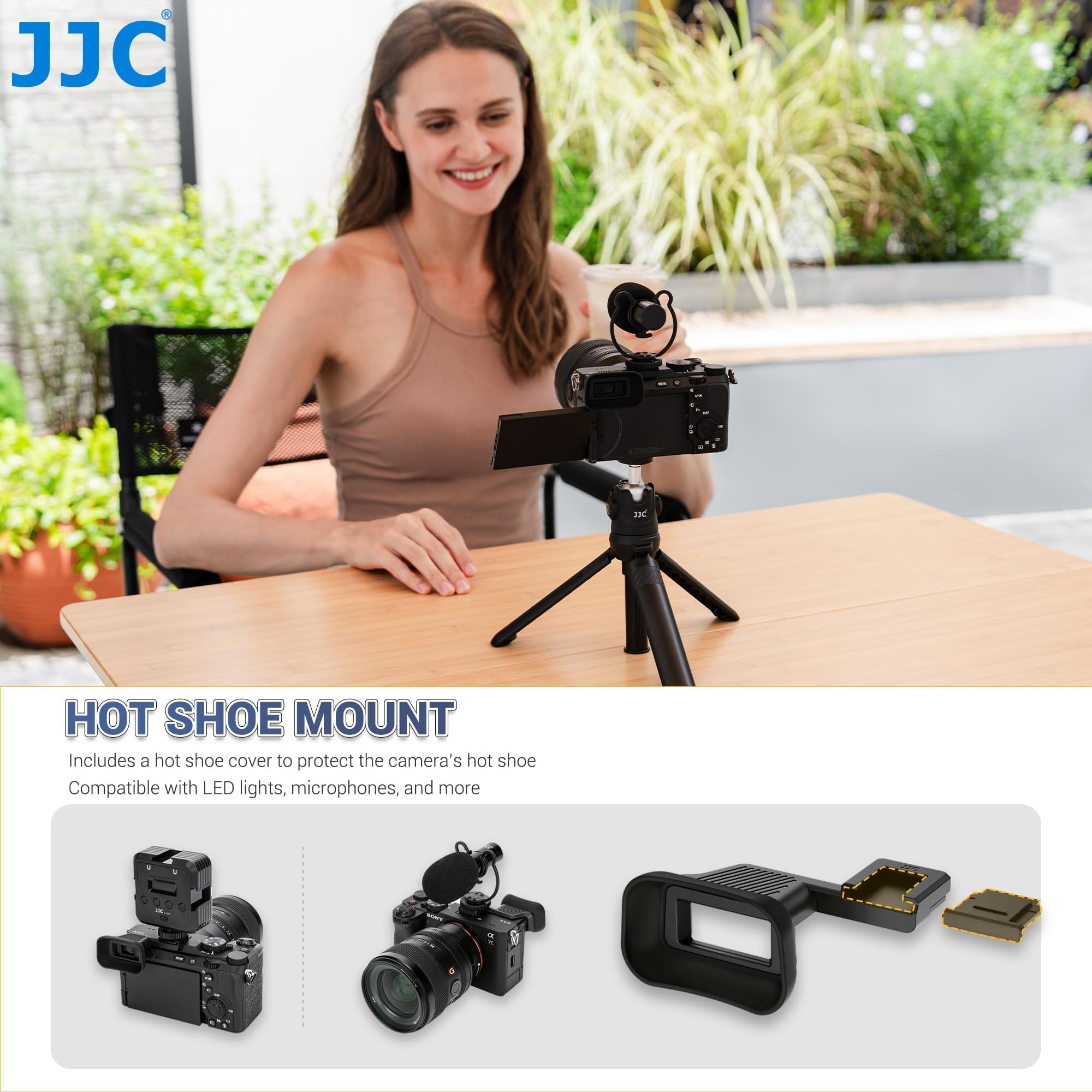 JJC Œilleton Large en Silicone Souple pour Sony Alpha A7CII A7CR ILCE-7CM2 ILCE-7CR (Équipé et Sécurisé avec Caméra Hot Shoe)