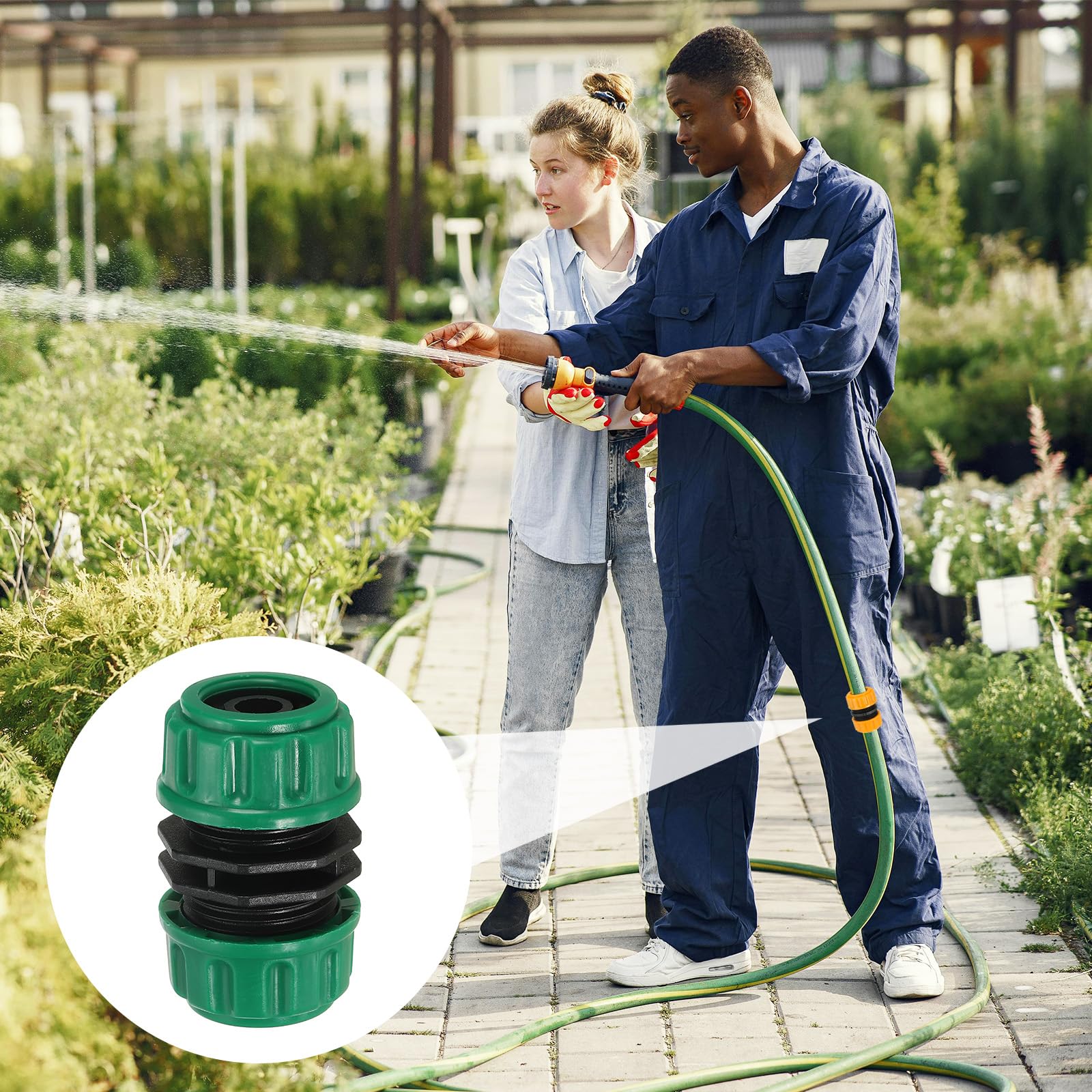 PATIKIL 1/2" Garden Hose Repair Kit Connector Extender, 3 Pcs Plastic Quick Water Hose Connectors Leakproof Design Fittings, Green - Image 4
