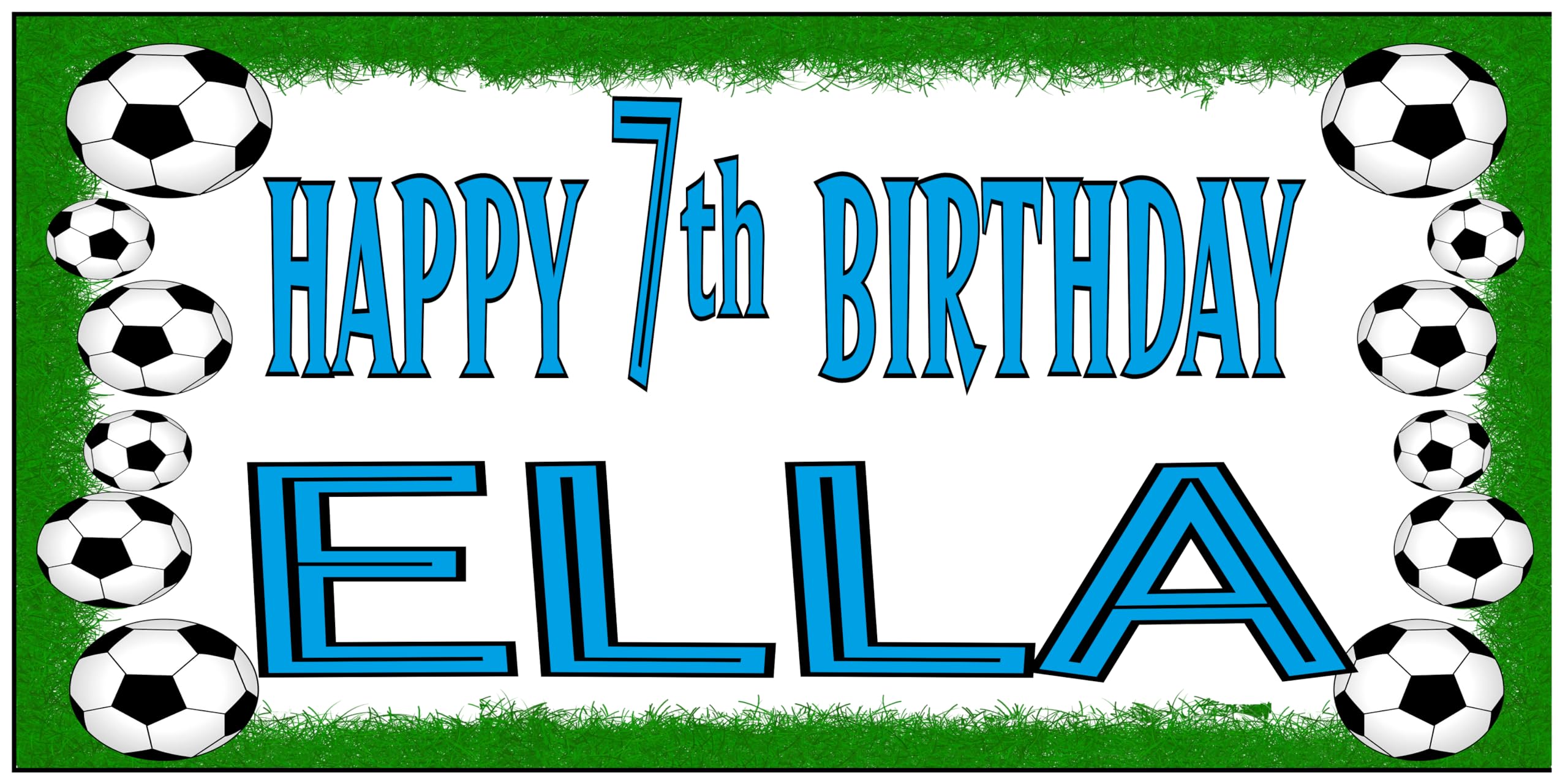 Large 4ft Personalised Football Birthday Banner with Photo for Men Women Boys Girls Any Name Age Any Colour 4th 5th 6th 7th 8th 9th 10th 11th 12th 13th 18th 21st 30th 40th 50th 60th Party Decorations