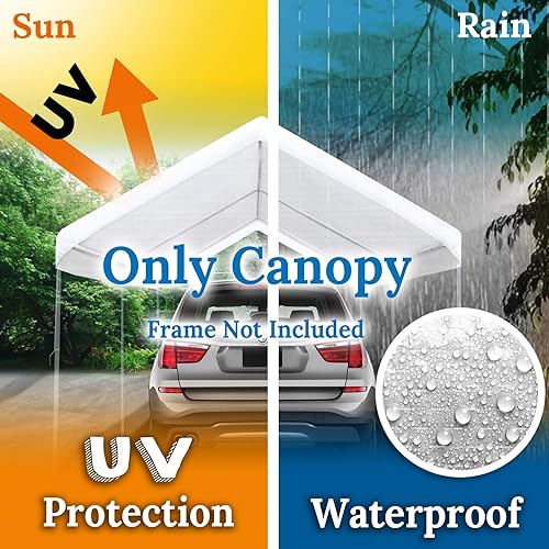 Miniatura 7 de Strong Camel Cubierta de techo de repuesto para exteriores de 10 x 20 pulgadas (10 x 20 pies, color blanco)
