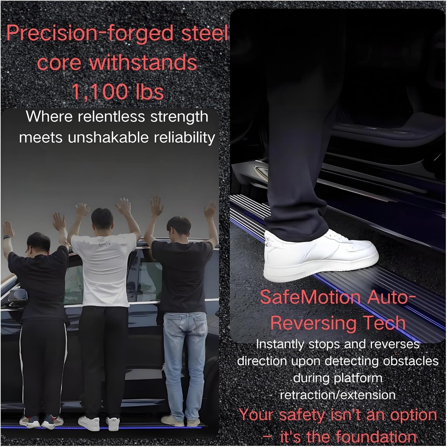 Electric Running Boards Tesla Cybertruck 2024-2025 with Light, SUV, Off-Road & Pickup Trucks - Retractable Truck Steps & Nerf Bars EMS UPS