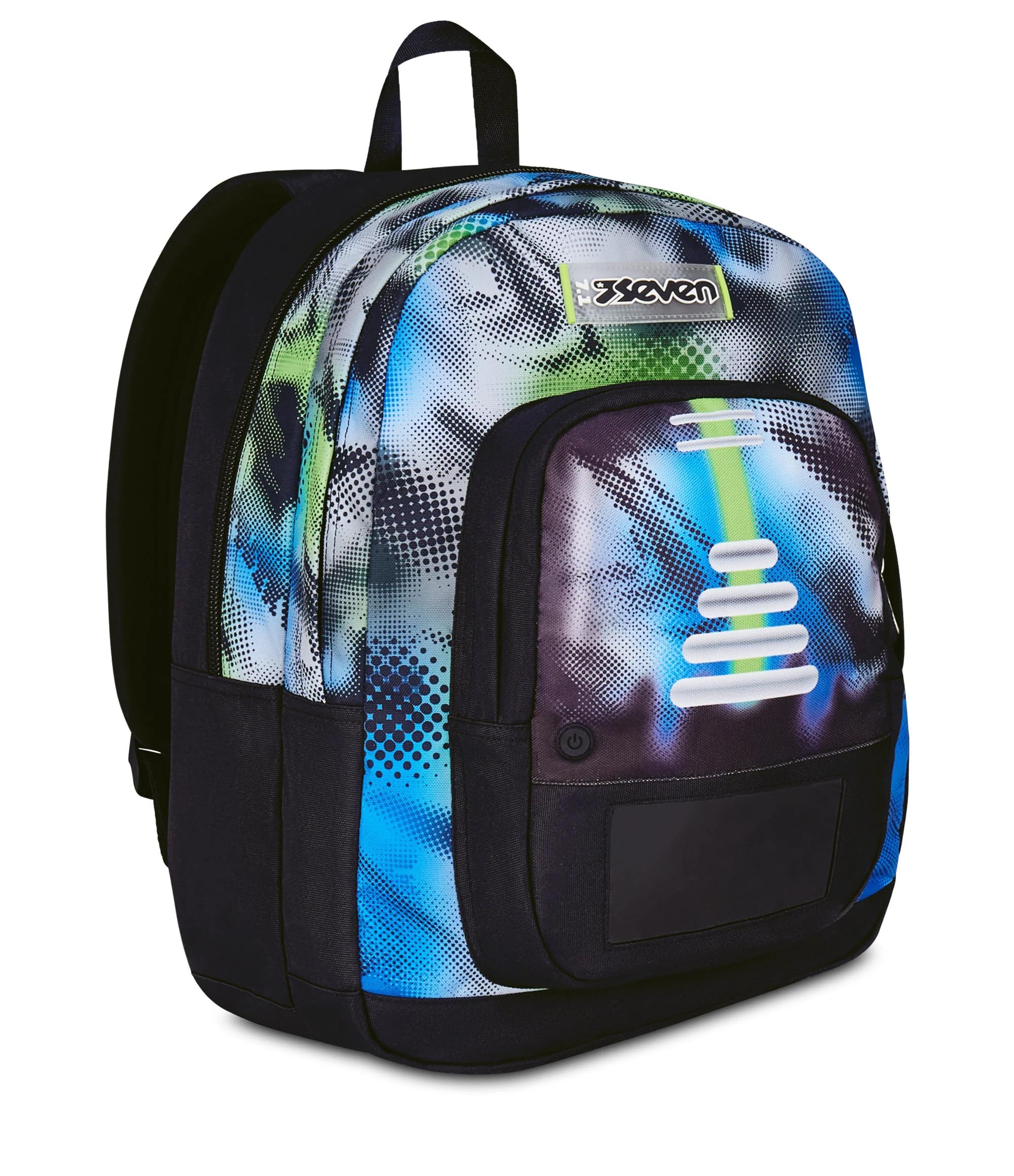 Seven Freethink Set Scuola, Zaino con Astuccio 3 Zip, Diario e Borraccia, Design Multicolore (WRITE DOWN Blu)