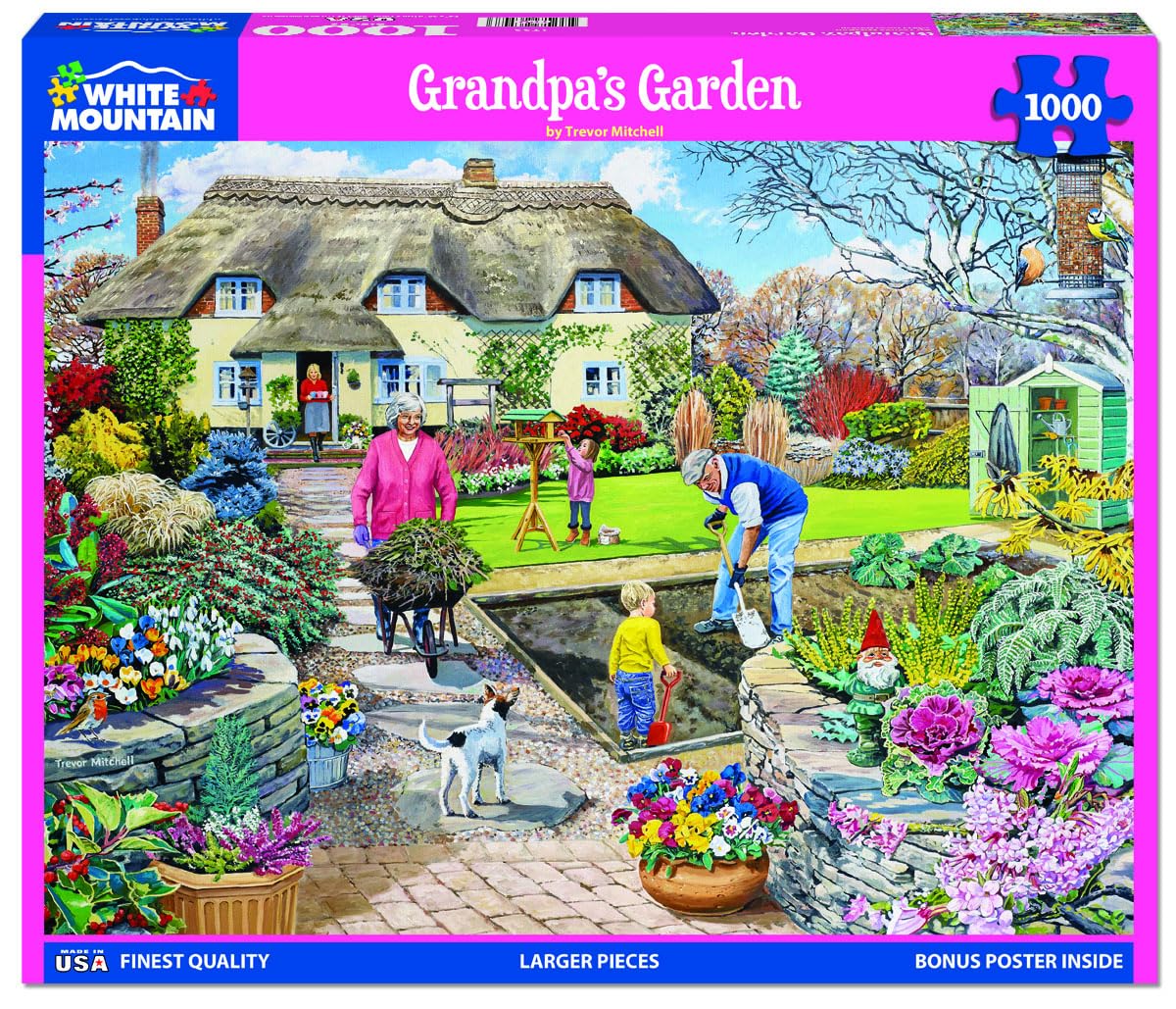 Amazon.com: White Mountain 1000 Piece Jigsaw Puzzle Springtime