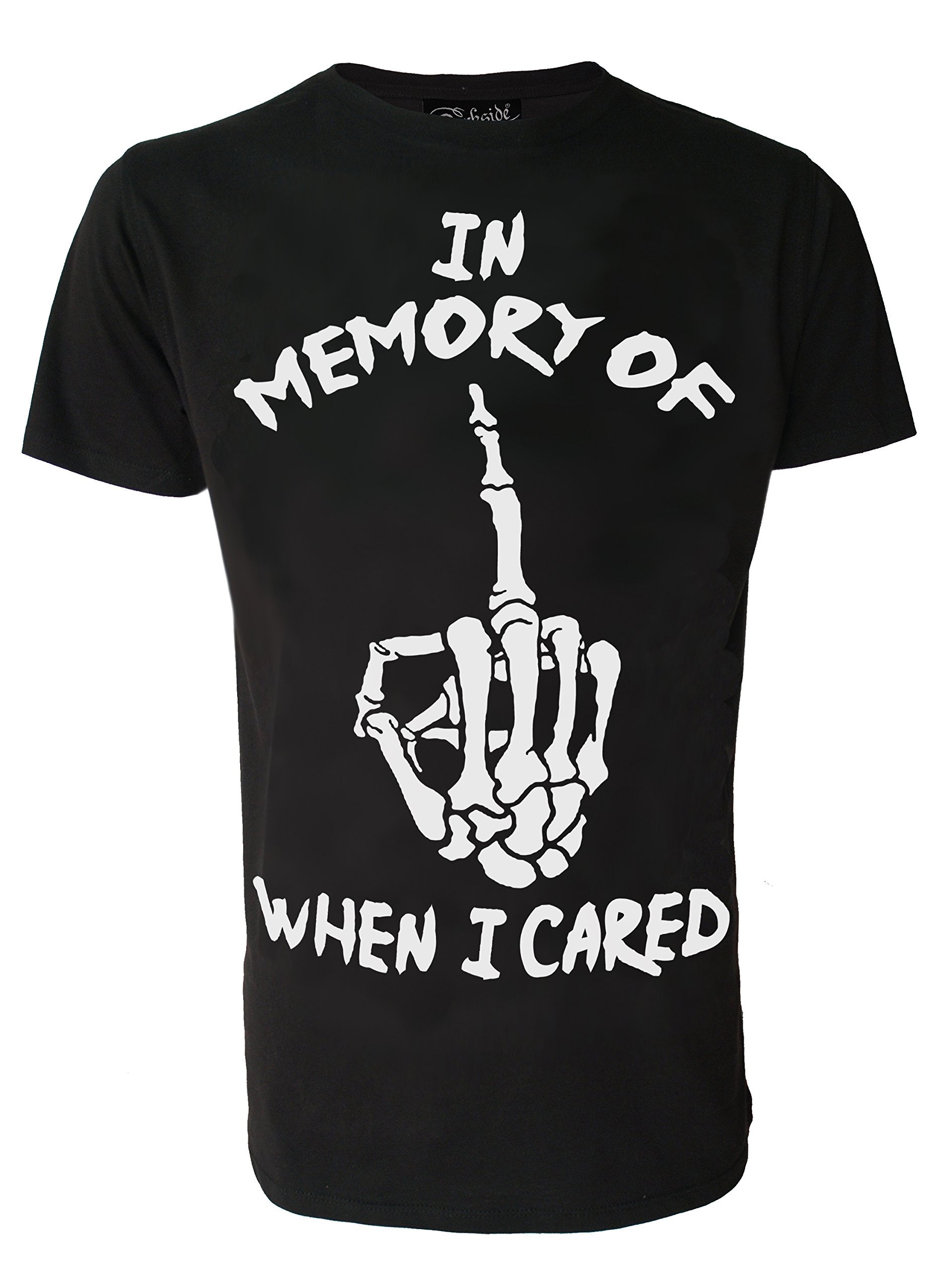 In Memory Of When I Cared Genuine Darkside Mens Alternative Funny Slogan T Shirt