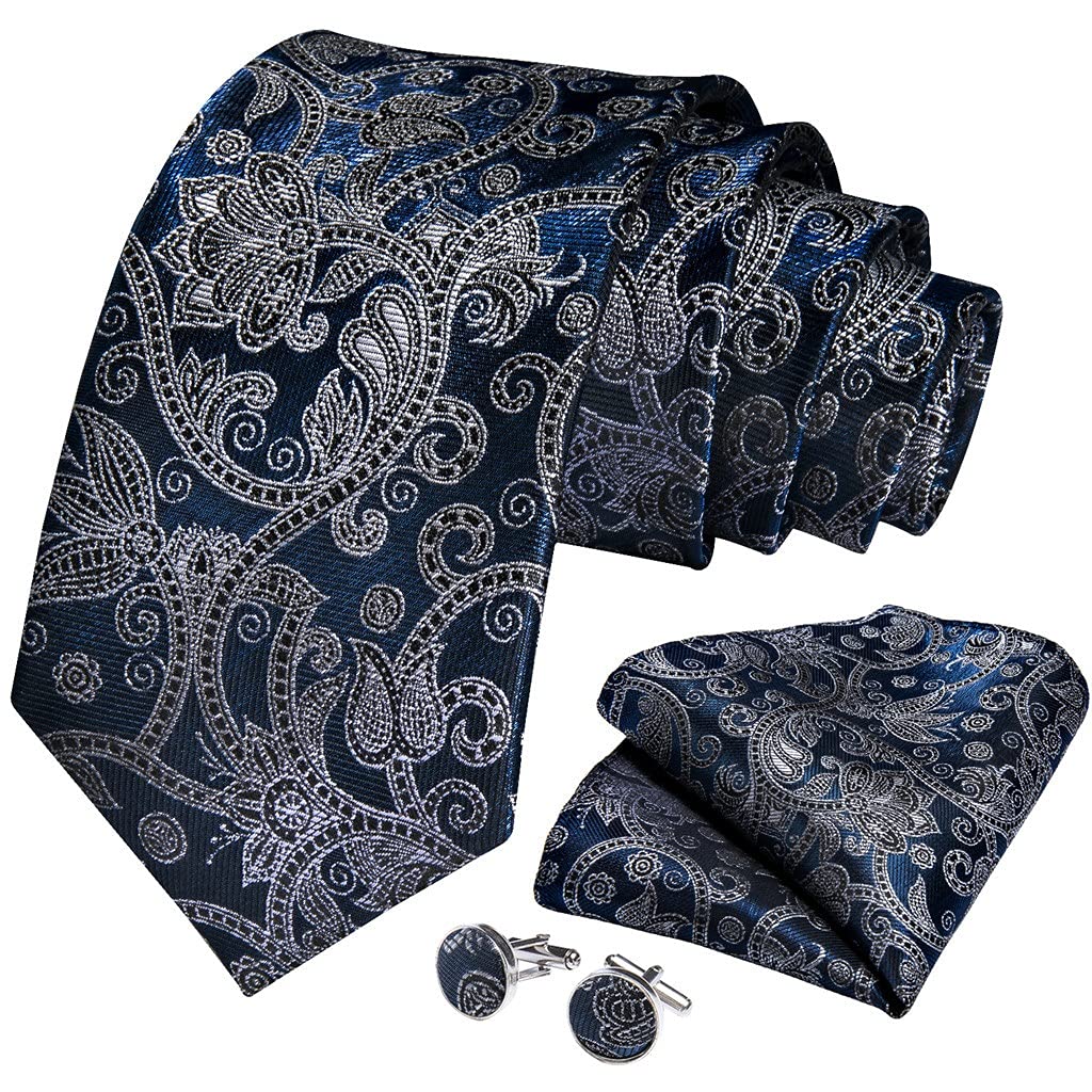 3er Pack Mode Seidenkrawatte Einfarbig Gelb Blau Rosa Krawatte Set Geschenk for Herren Hochzeit Krawatte Manschettenknöpfe (Color : Striped, Size : One Size)