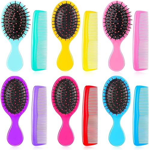 Paquete de 12 peines para el cabello pequeños y húmedos, 6 mini cepillos desenredantes para el cabello, 6 peines de plástico fino y ancho para disponible en Yaxa Colombia