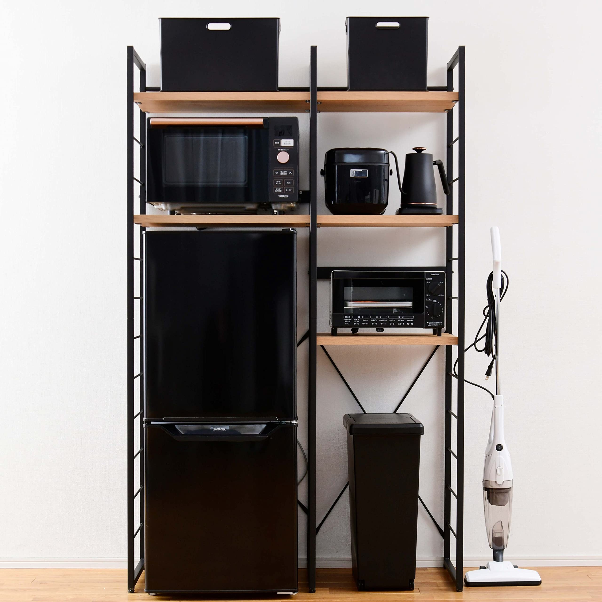 Amazon｜山善(YAMAZEN) レンジラック (ゴミ箱上ラック) 全体耐荷重105  