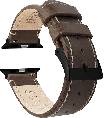 Miniatura 67 de Barton - Correa de cuero flor para reloj, de liberación rápida, anchos disponibles: 16mm, 18mm, 19mm, 20mm, 21mm 22mm, 23mm o 24mm Cuero y costuras