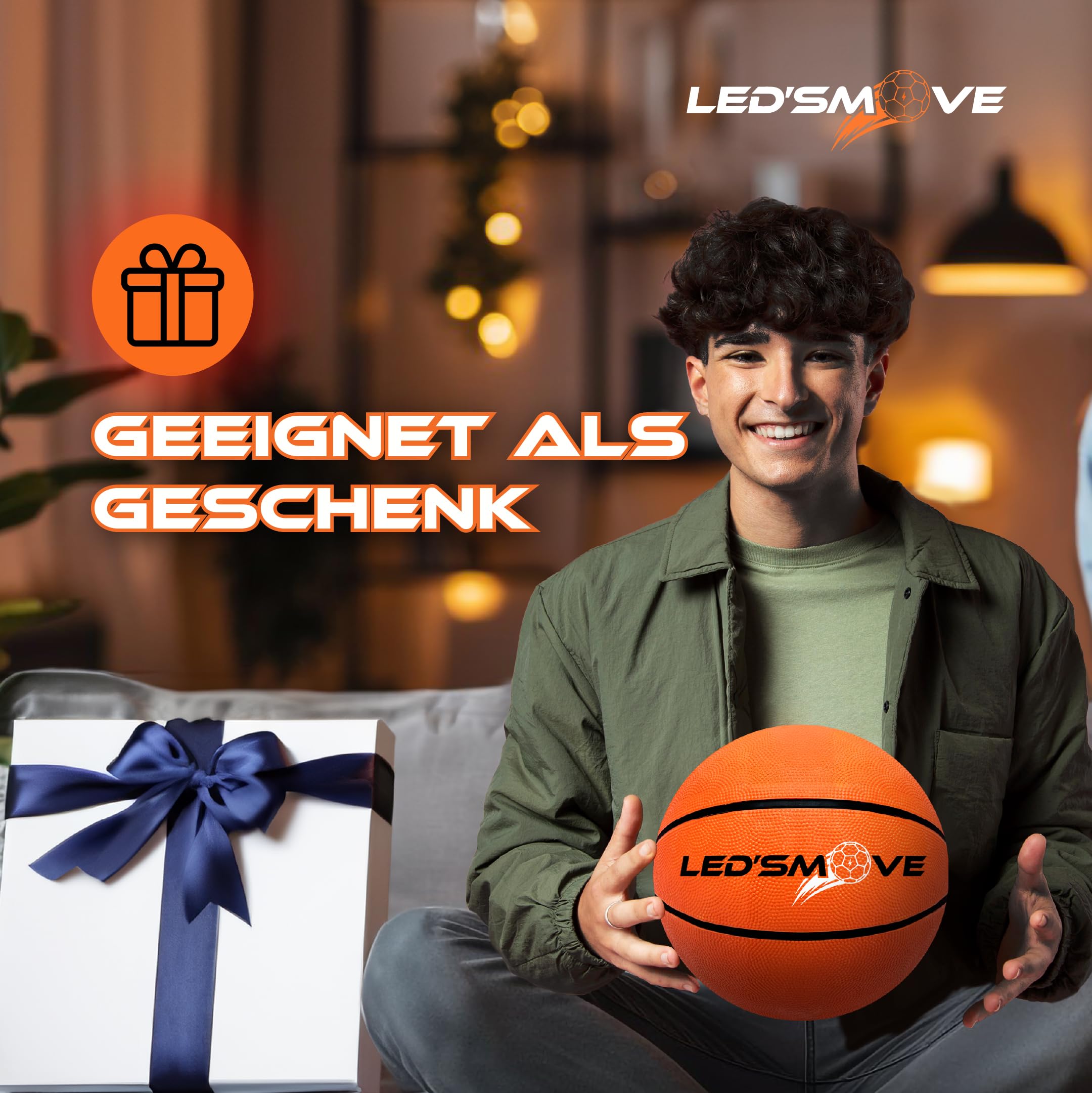 LED'S Move LED Leuchtender Basketball Outdoor Größe 7, leuchtende Spiele im Dunkeln, Leucht Ball Indoor and Outdoor Größe 7 USB Wiederaufladbar