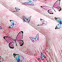 Vista 78 de Black Blue Butterfly Comforter Set for Girls Women,Boho Butterfly Sun and Moon Mandala Printed Bedding Set with 2 Pillowcases(Black Blue Twin)