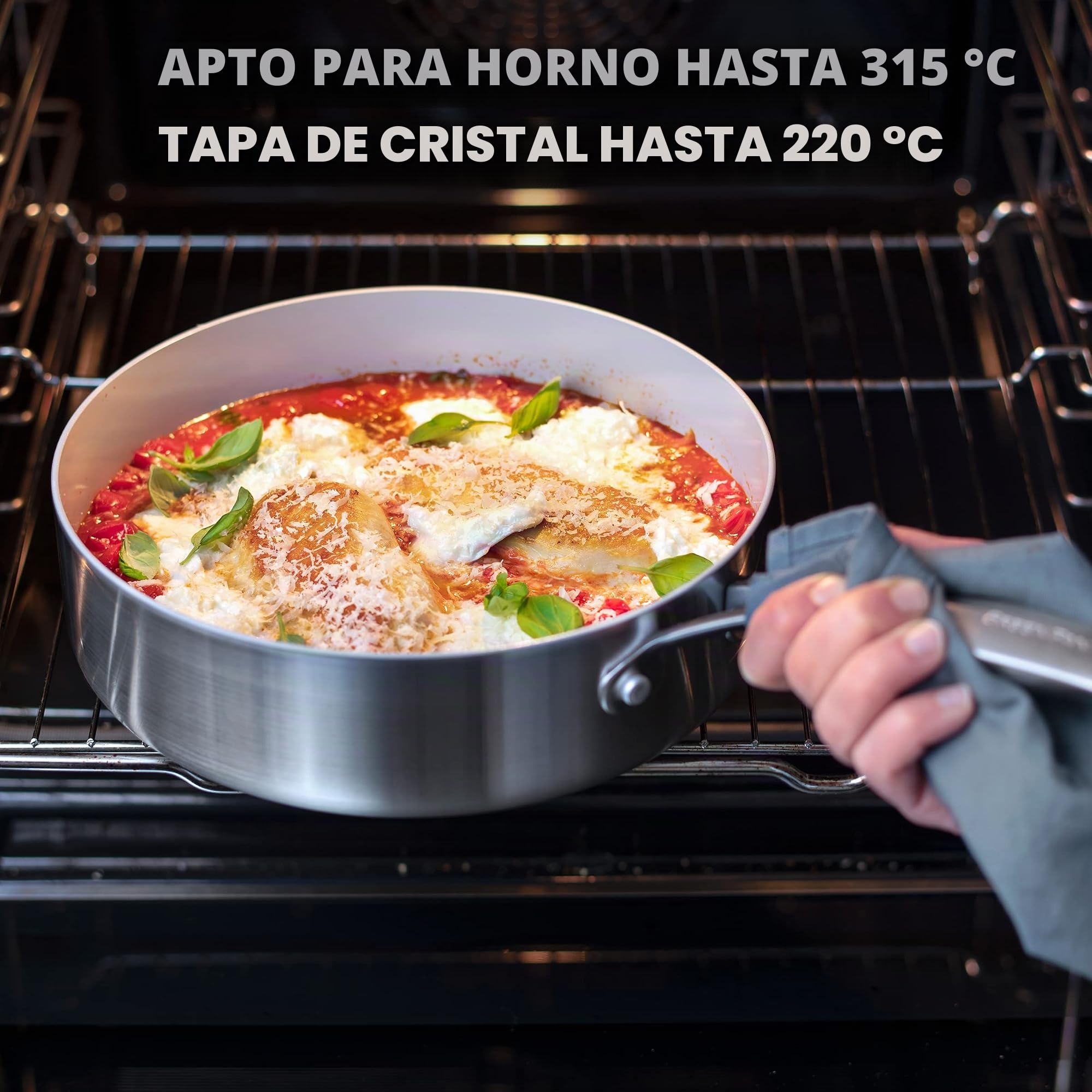 GreenPan Venice Pro Juego de Sartenes y Ollas de 7 Piezas de Acero Inoxidable Sano con Cerámica Antiadherente, Sin PFAS, Multicapa, Inducción, Apto para Lavavajillas, Apto para Horno, Plateado
