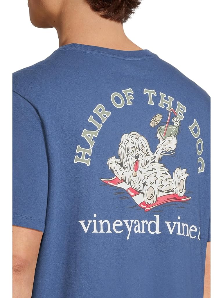 Gray Vineyard Vines Hair Of The Dog Short Sleeve Pocket Tee