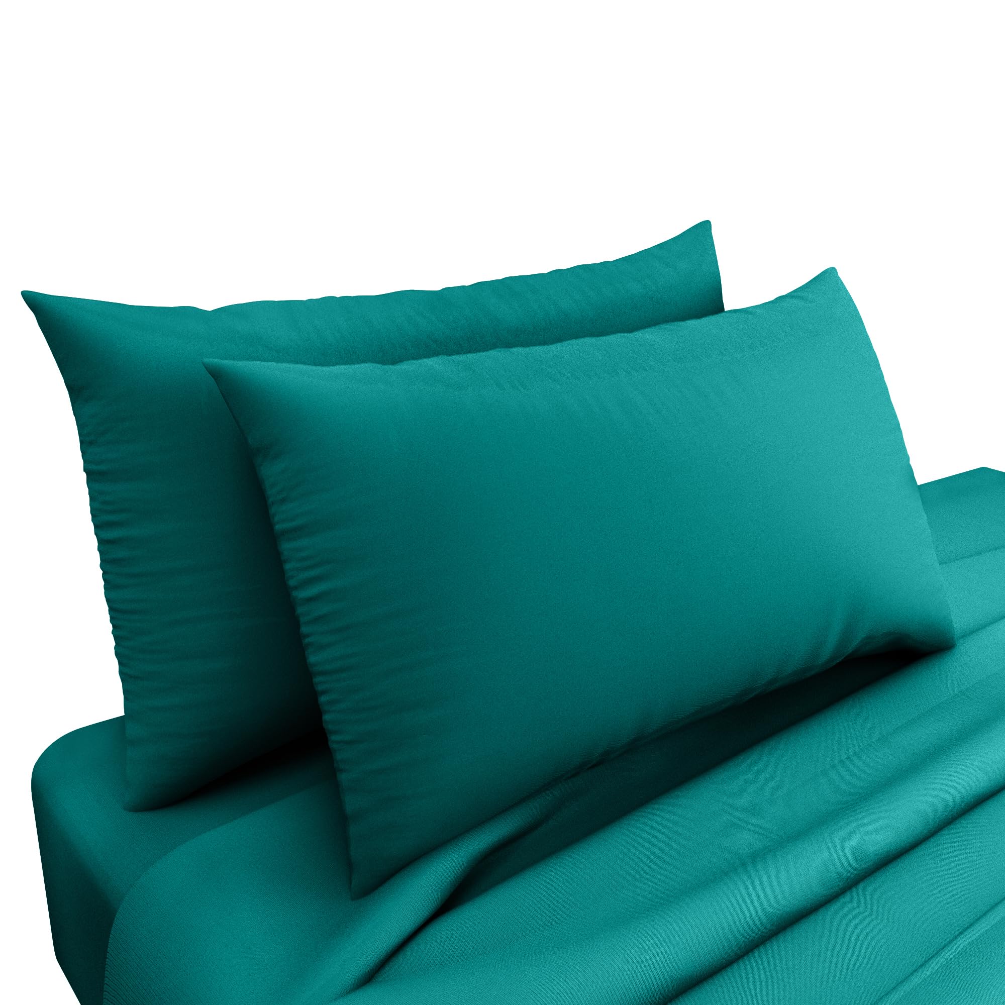 HOME ACE Teal Poly Cotton Pillowcases Housewife Pillowcases 2 Pack Black, Envelope Closure Plain 100% Poly Cotton Pillow Cases 50 x 75CM
