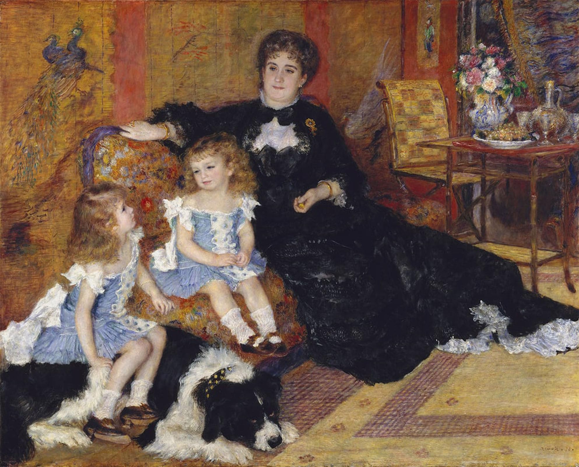 POSTERIIk Vintage Classic Picture Landscape Artwork Madame Georges Charpentier and Her Children by Pierre Auguste Renoir Portrait Canvas Painting for Office Home Decor 60x90cm