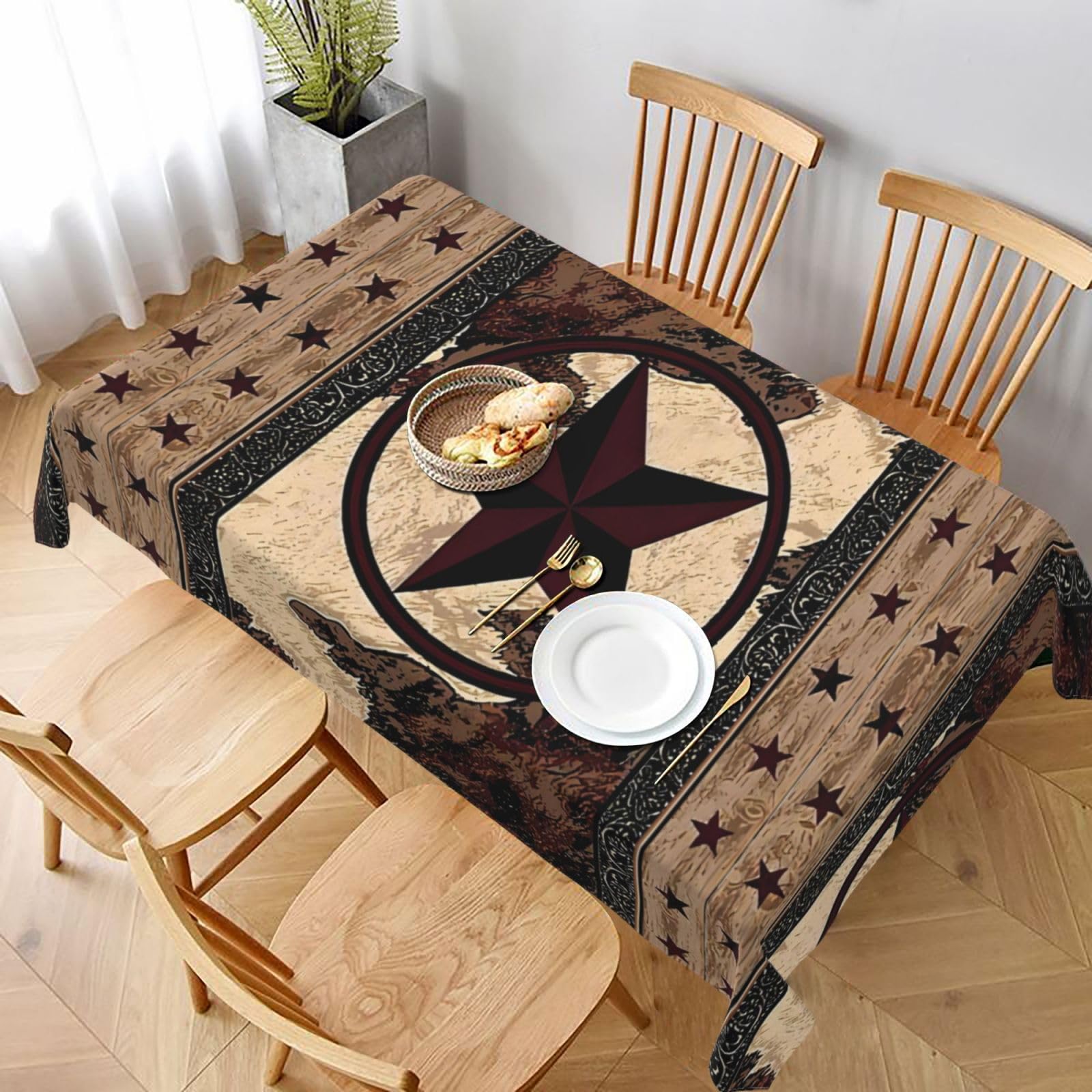 Nappe anti-taches style Texas imperméable et facile à nettoyer
