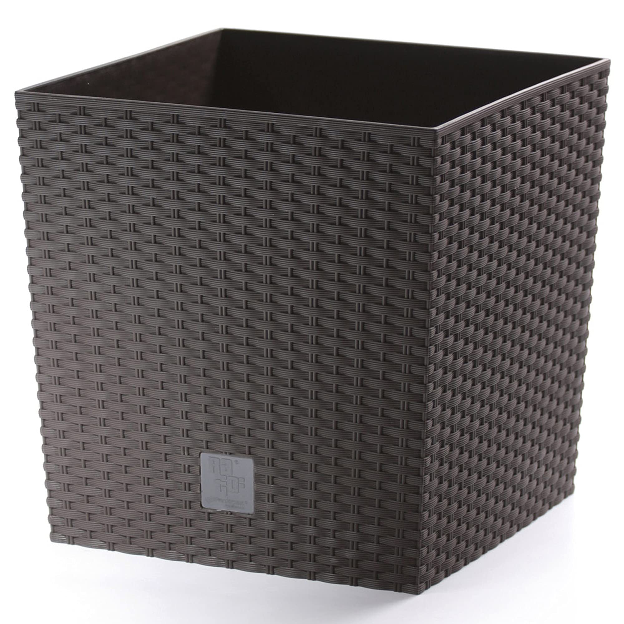Urbnliving Brown Rattan Design Elegant Tall Large Plant Pot Flower Indoor Outdoor Garden Planters (, Square Low [Small])