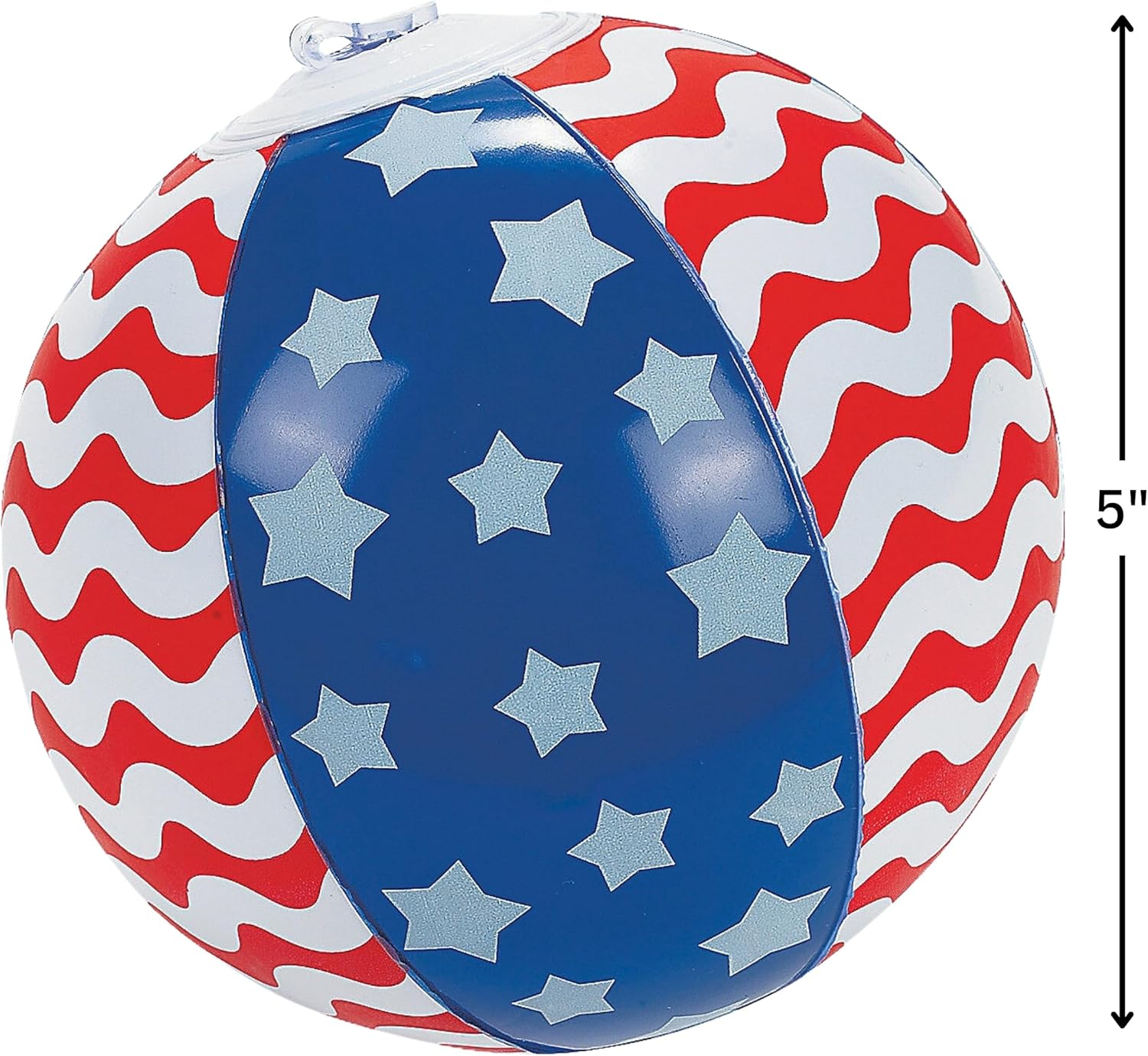 Fun Express Inflatable Patriotic 5 Inch Stars & Stripes Mini Beach Balls (12 Pack)
