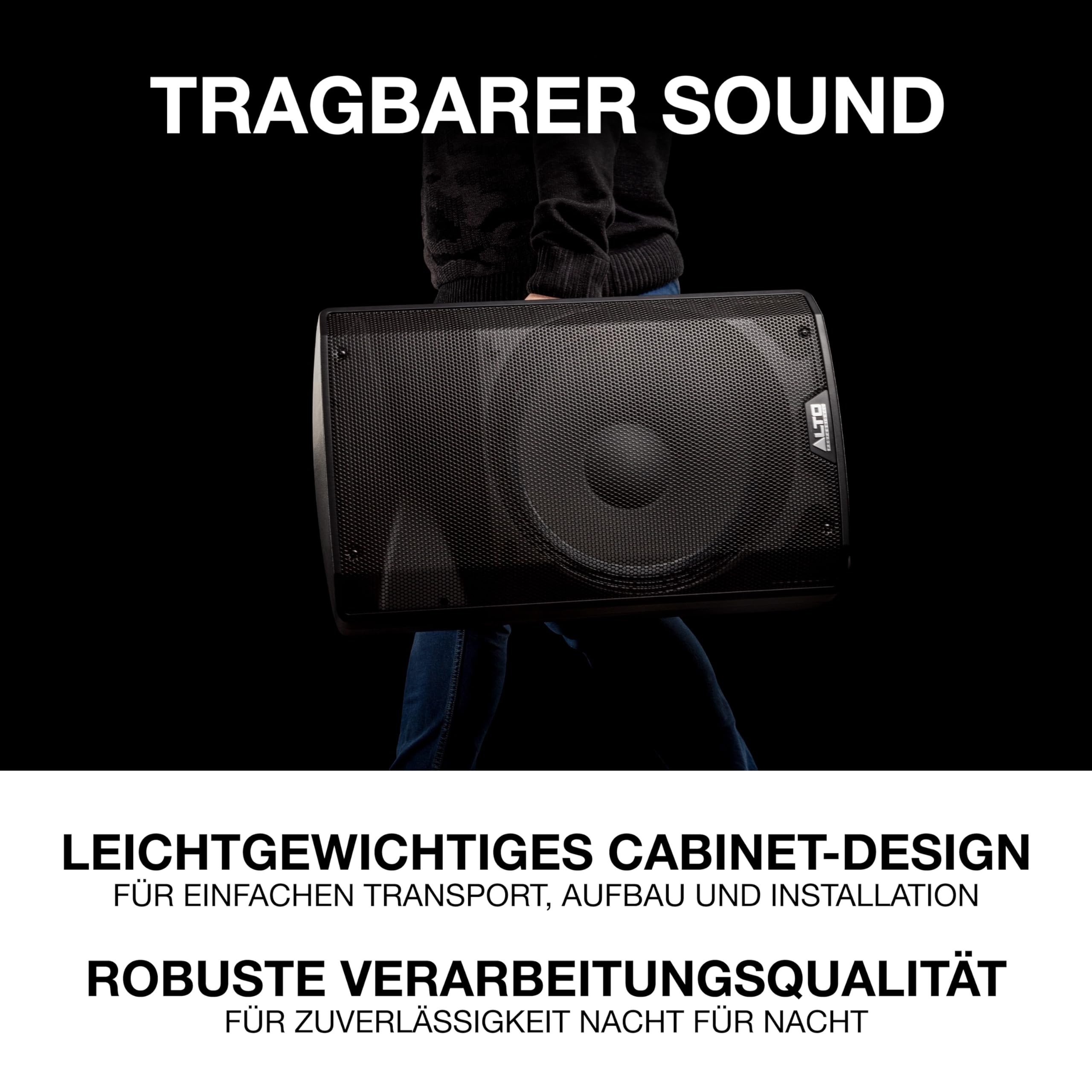 ALTO TX315-700 Watt 15-Zoll 2-Wege Aktiver PA-Lautsprecher mit Signal-Limiting und Schaltbarem Mikrofon/Line-Preamp und XLR In/Out